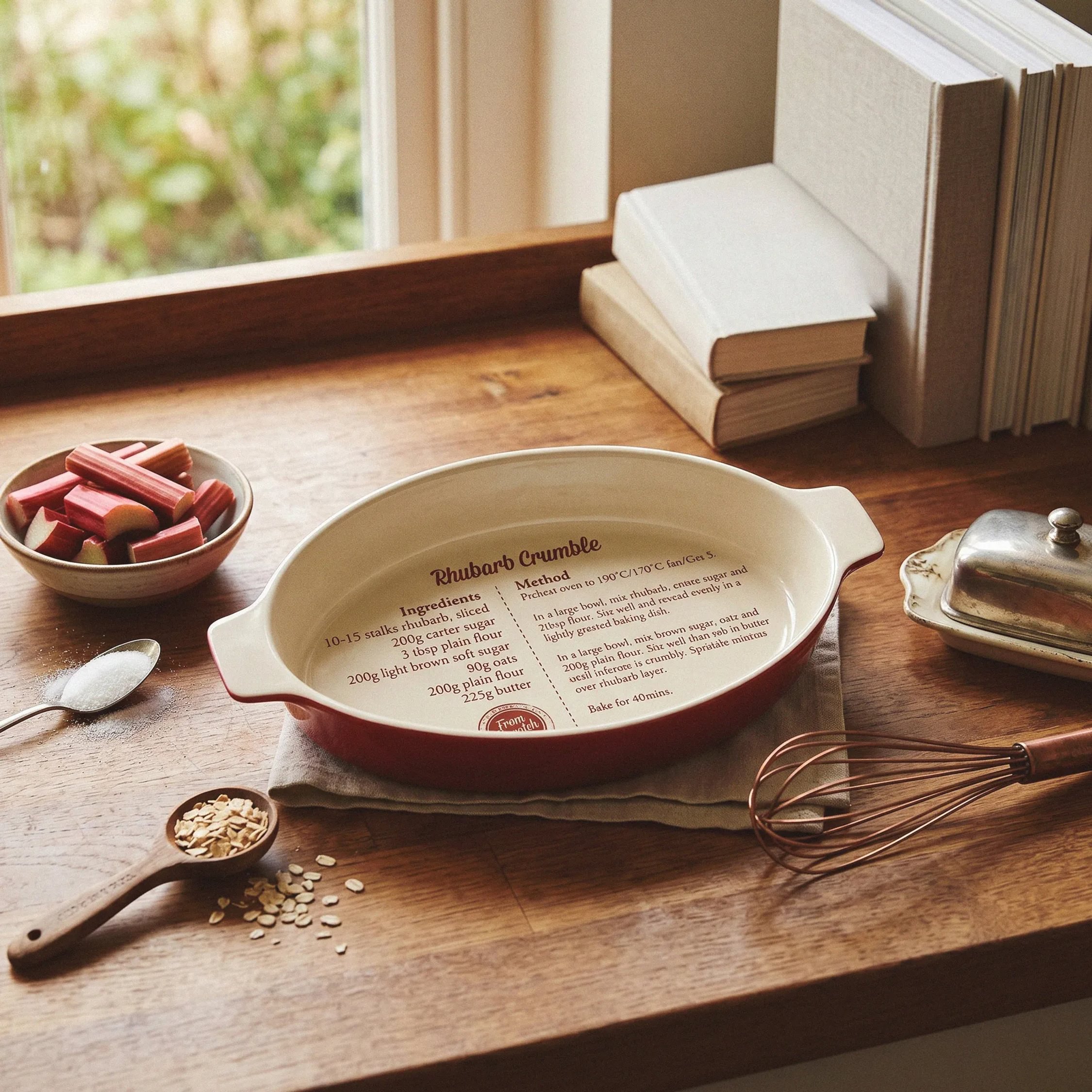Orsina From Scratch Stoneware Oval Baking Dish - Red