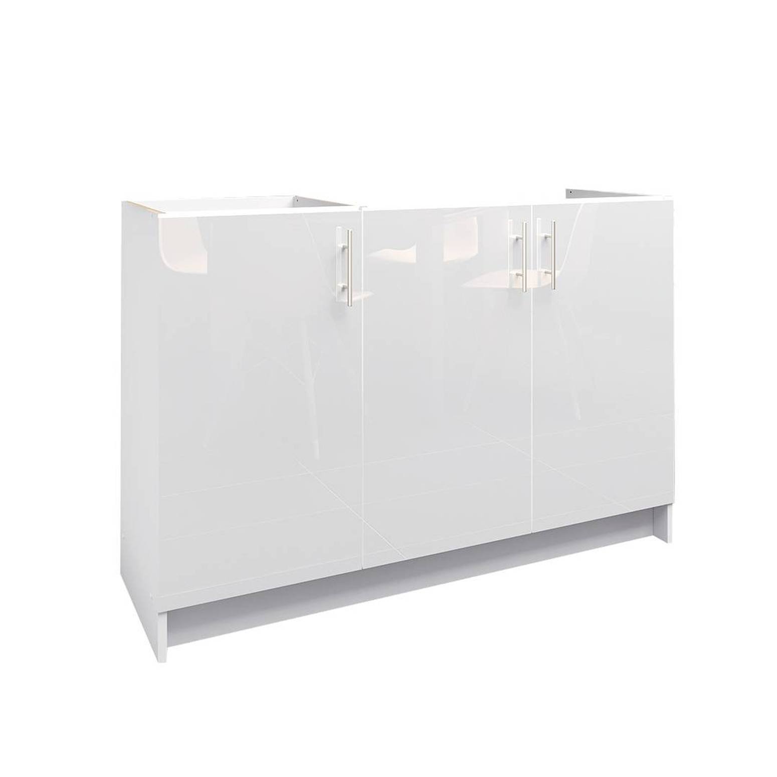 JD Greta 1200mm Sink Cabinet with 3 Doors - White Gloss