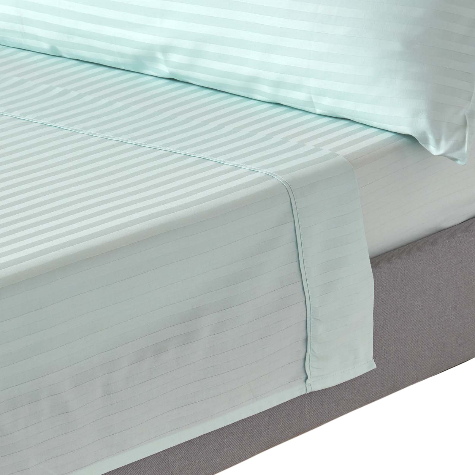 Homesapes Egyptian Cotton Blue Satin Stripe Flat Sheet - Single
