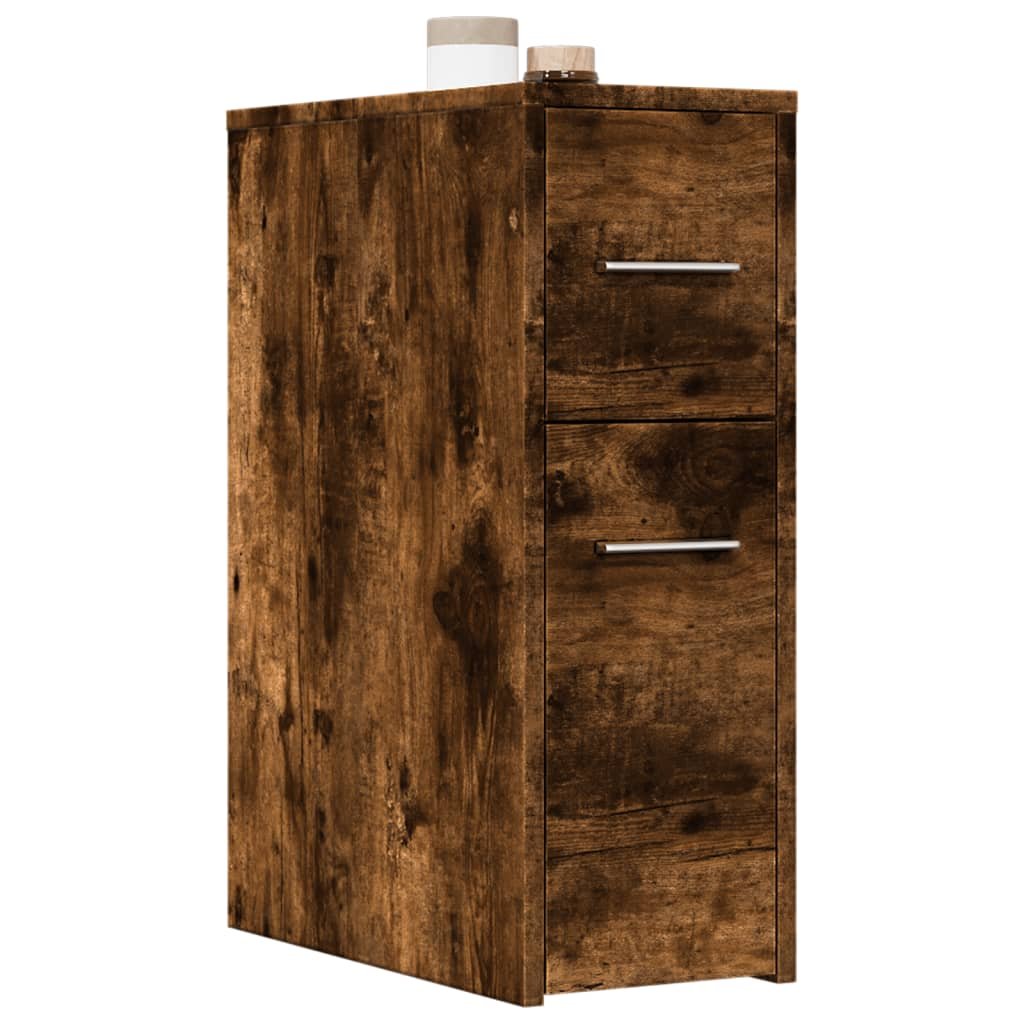 Walplus Engineered Wood Cupboard - Dark Oak - 22 x 44 x 61.5 cm