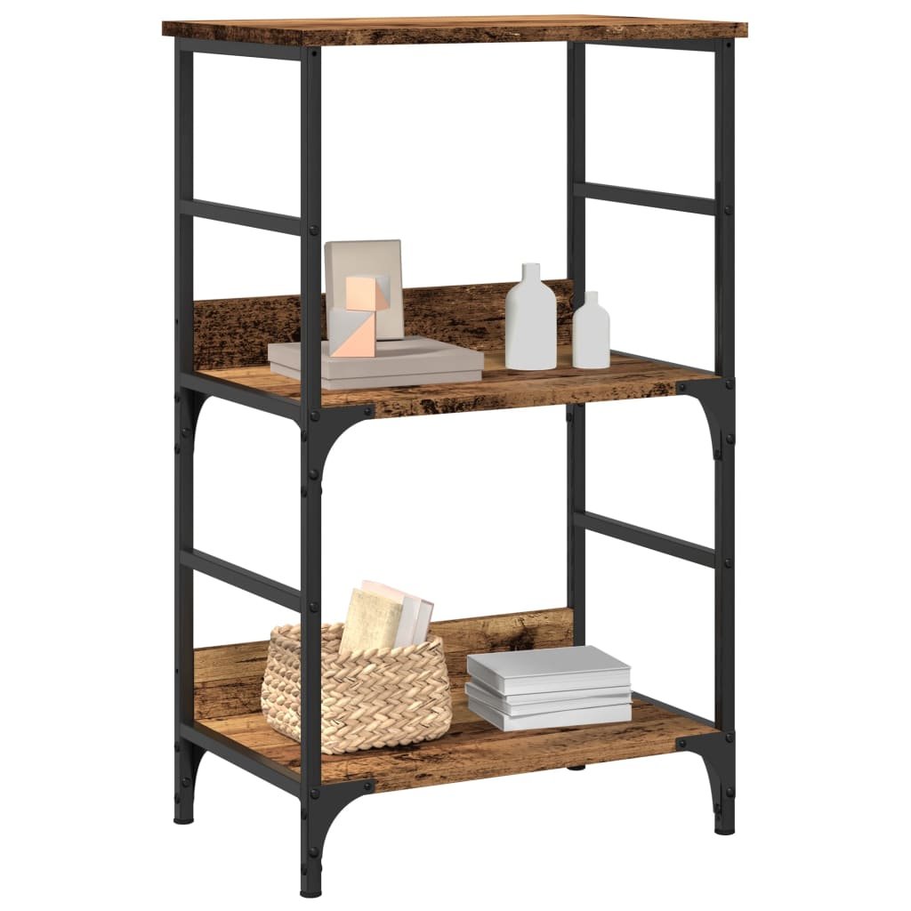 Walplus Engineered Wood Book Cabinet - Dark Wood - 50 x 33 x 82 cm