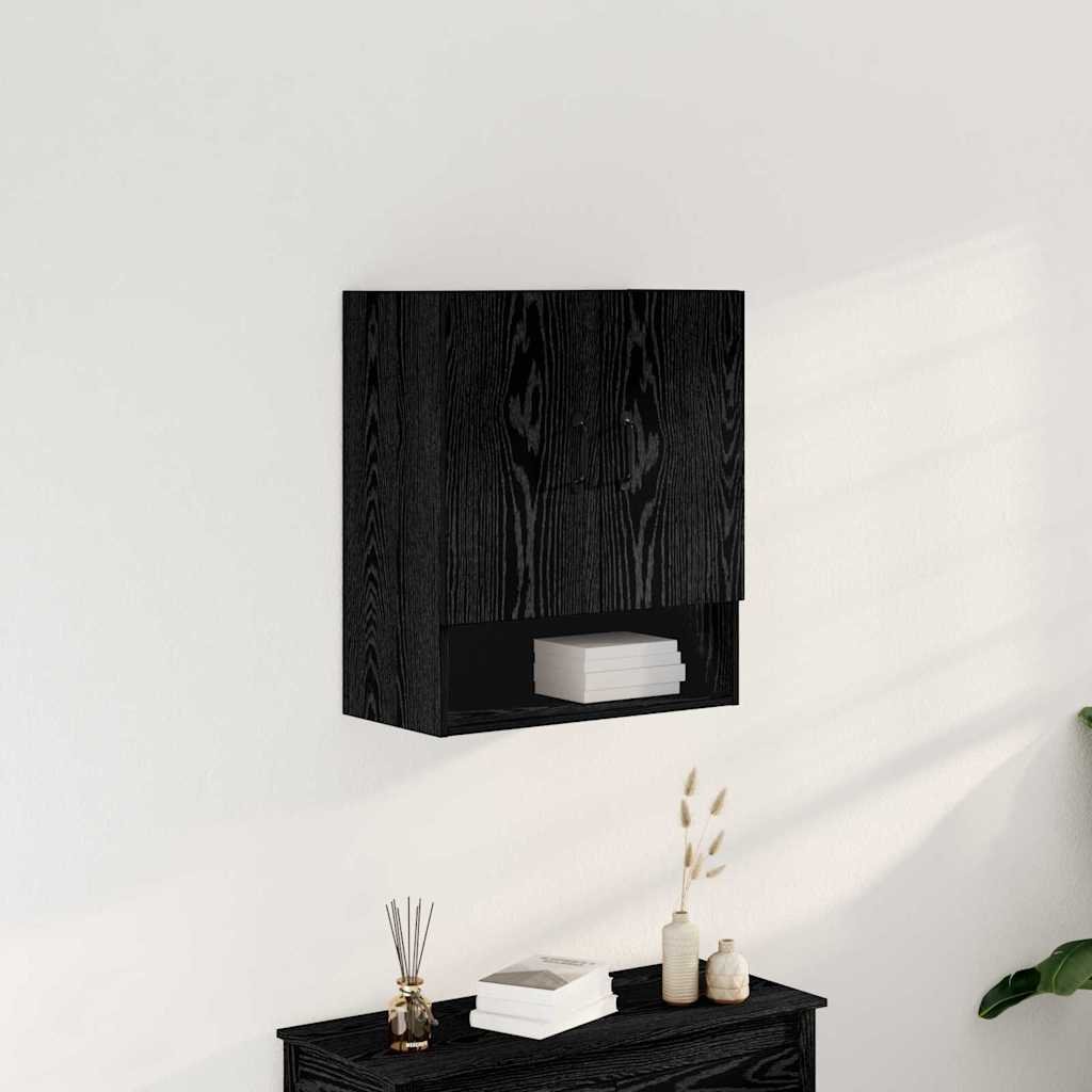 Walplus Engineered Wood Wall Mounted Wall Cabinet - Black Ash - 60 x 30 x 70 cm