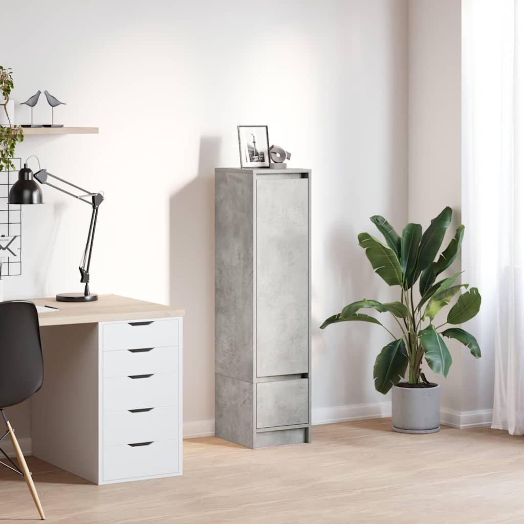 Walplus Engineered Wood Highboard - Granite Grey - 29.5 x 34 x 119.5 cm