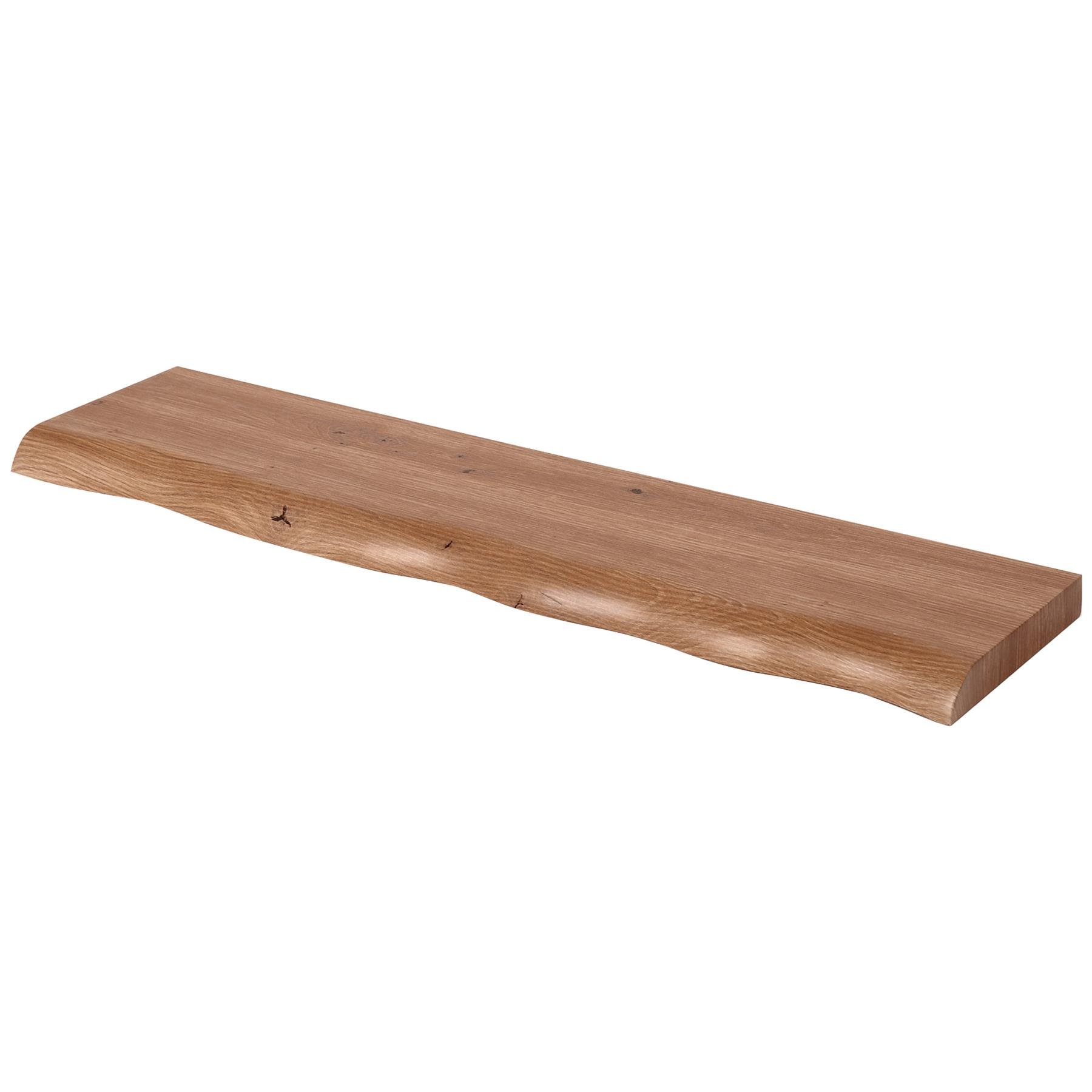 Harbour Housewares 80cm Wooden Live Edge Floating Shelf - Walnut