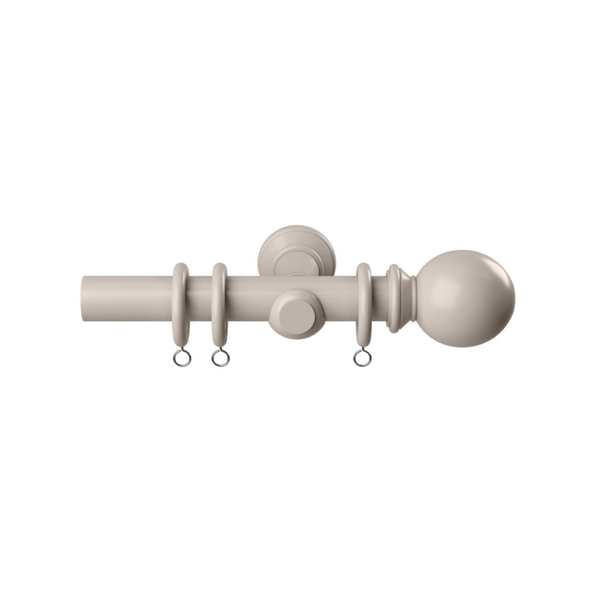 New Edge Blinds 28mm Grey Premium Wooden Curtain Poles Set - 340cm