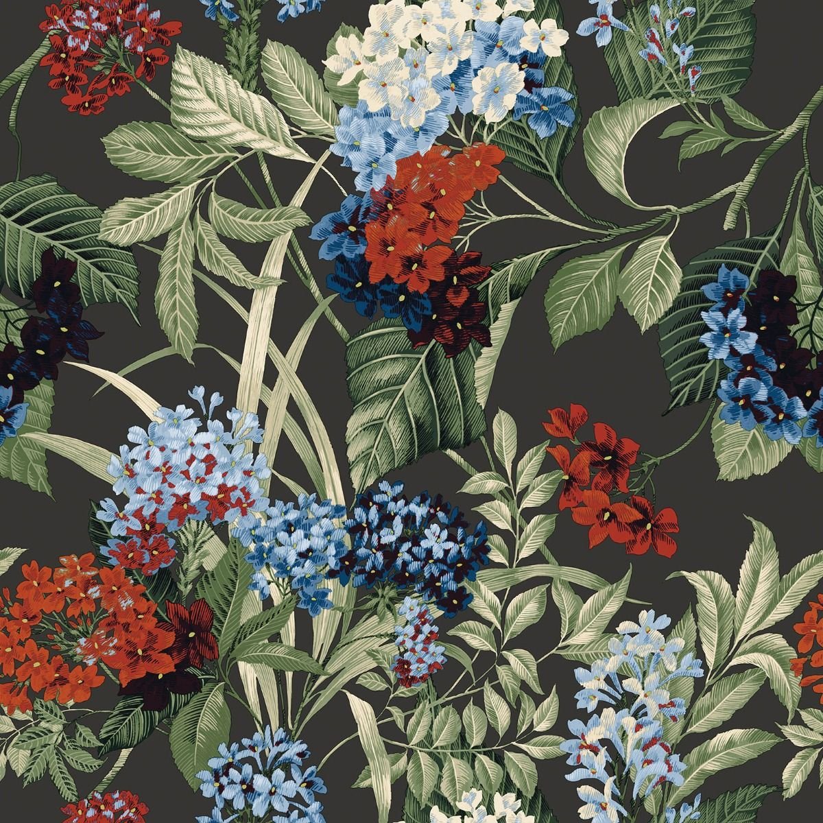 Belgravia Misaki Floral Wallpaper - Charcoal