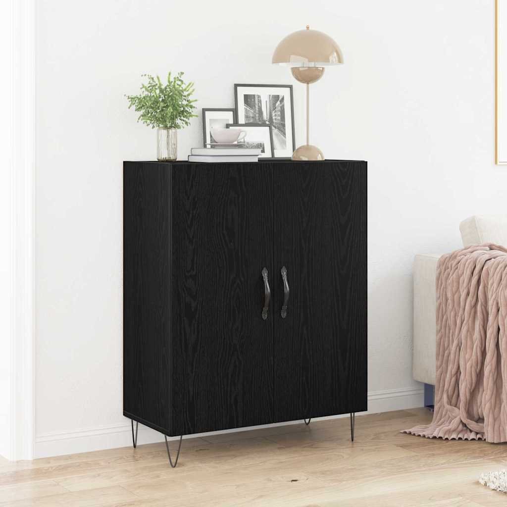 Walplus Engineered Wood Sideboard - Black Oak - 69.5 x 34 x 90 cm