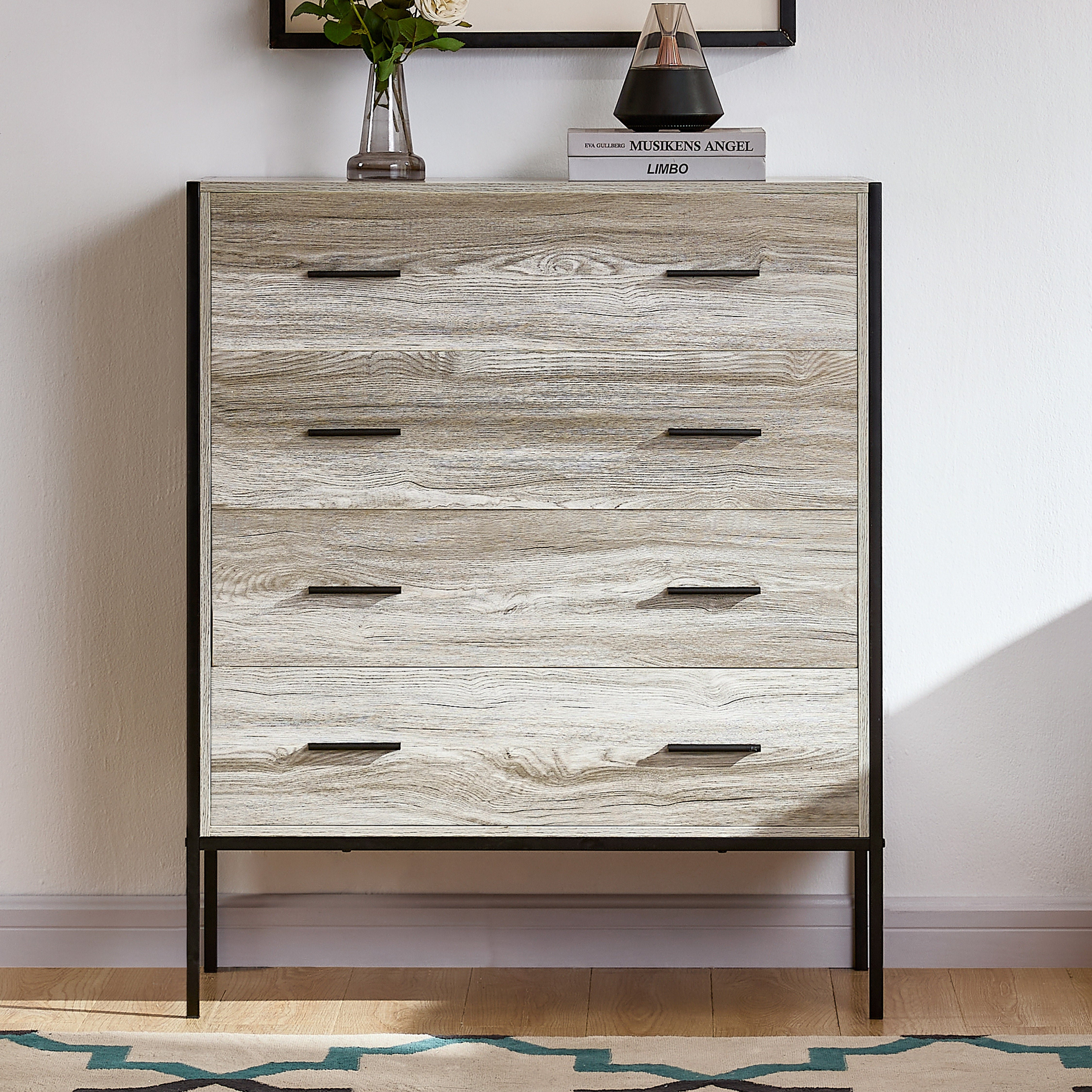 Vida Designs Brooklyn 4 Drawer Chest - Grey