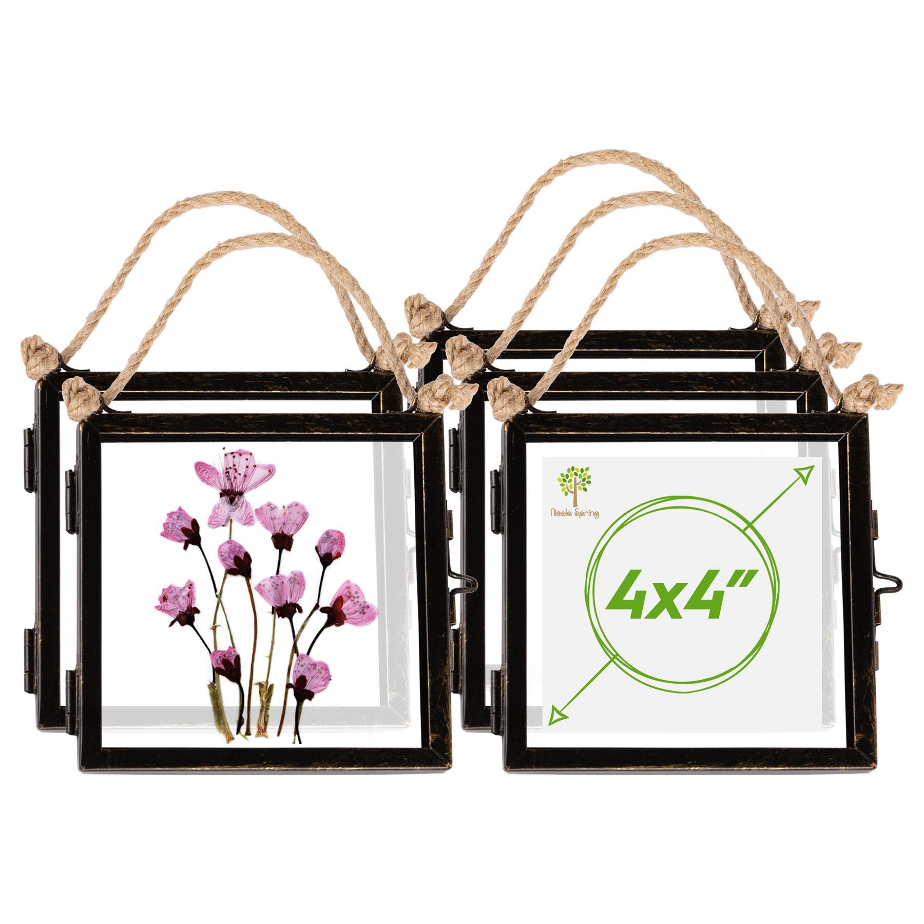 Nicola Spring Hanging Metal Photo Frames 4 x 4" Set of 5 - Black