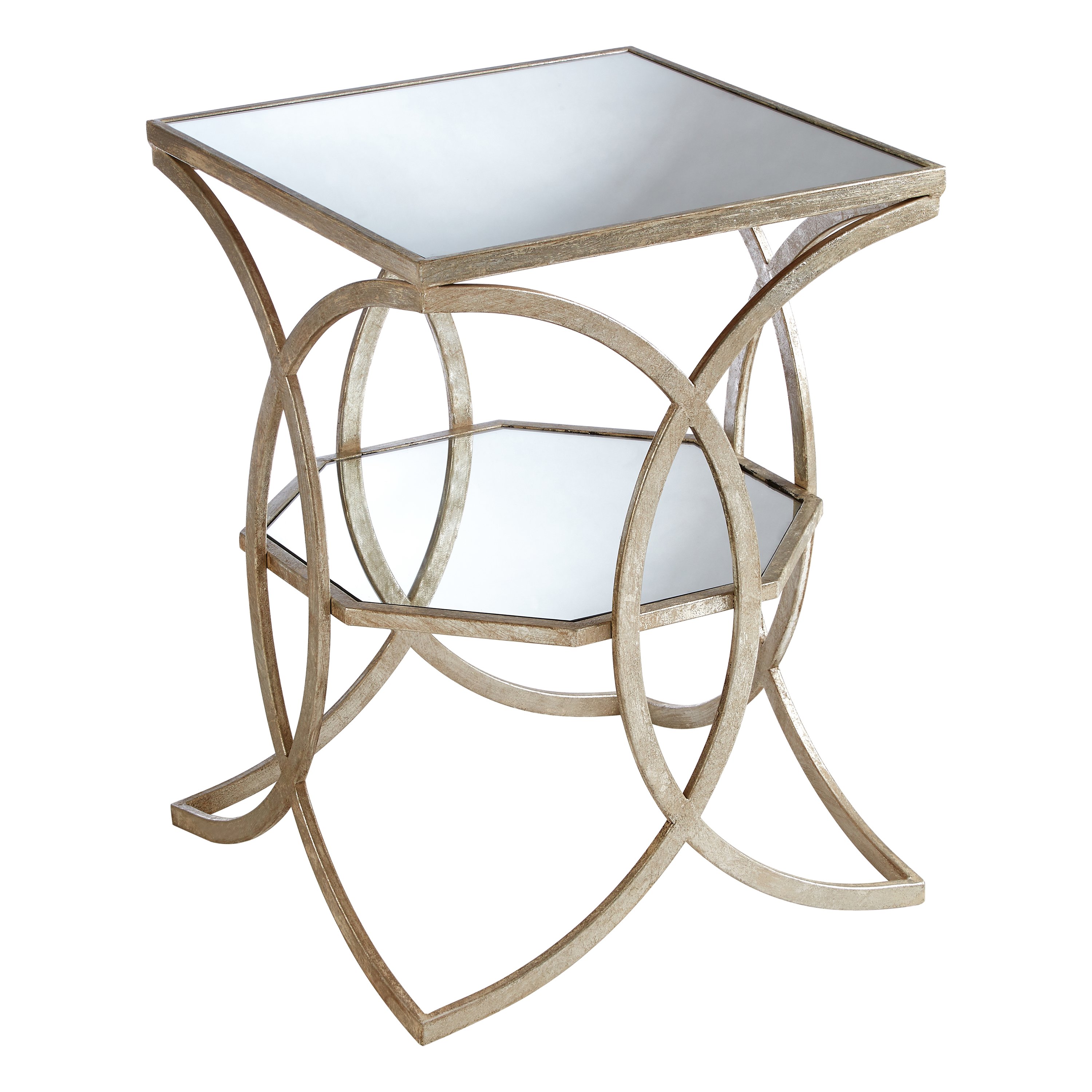 Orsina Zariah Mirrored Side Table - Silver
