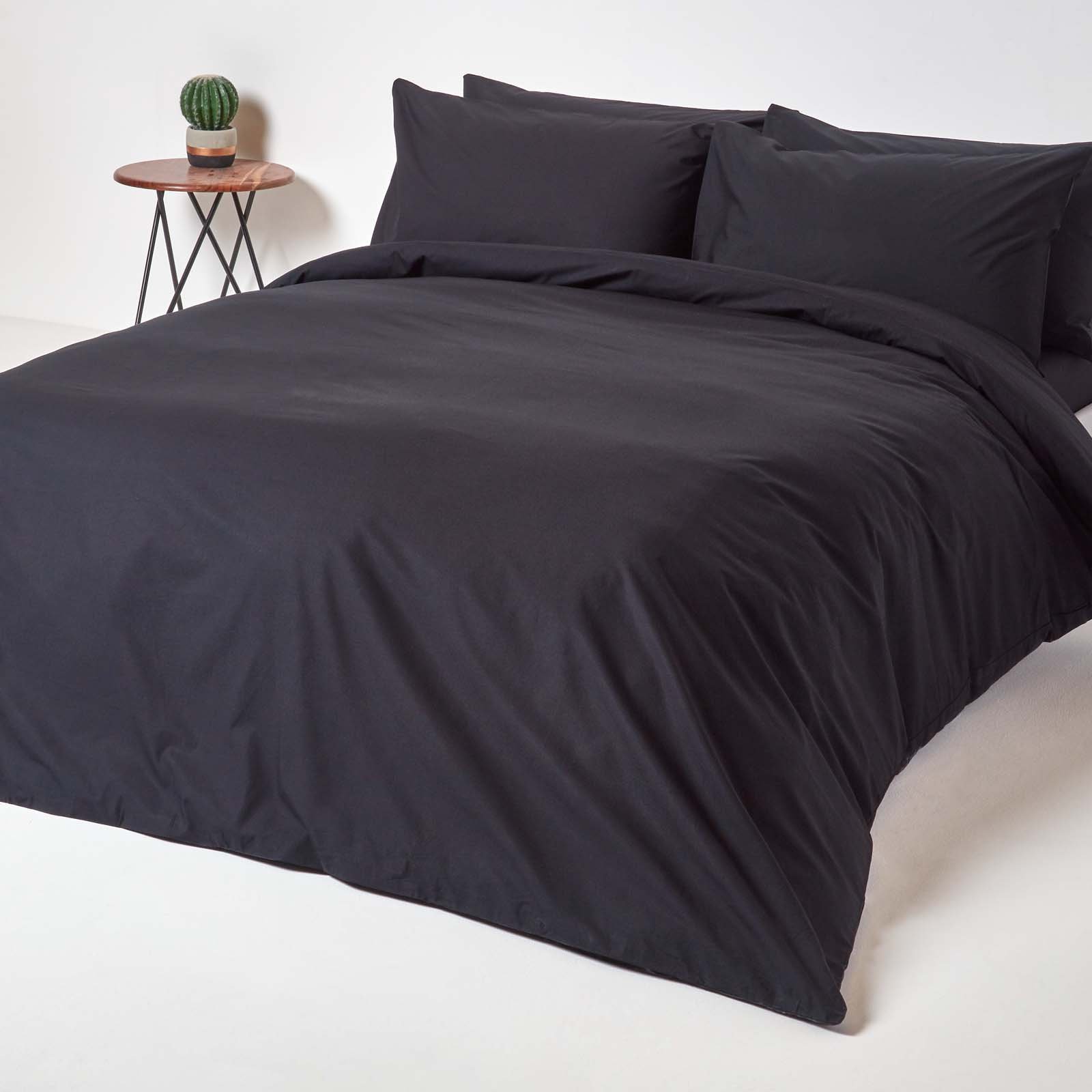 Homescapes Egyptian Cotton Black Bedding Set - Single