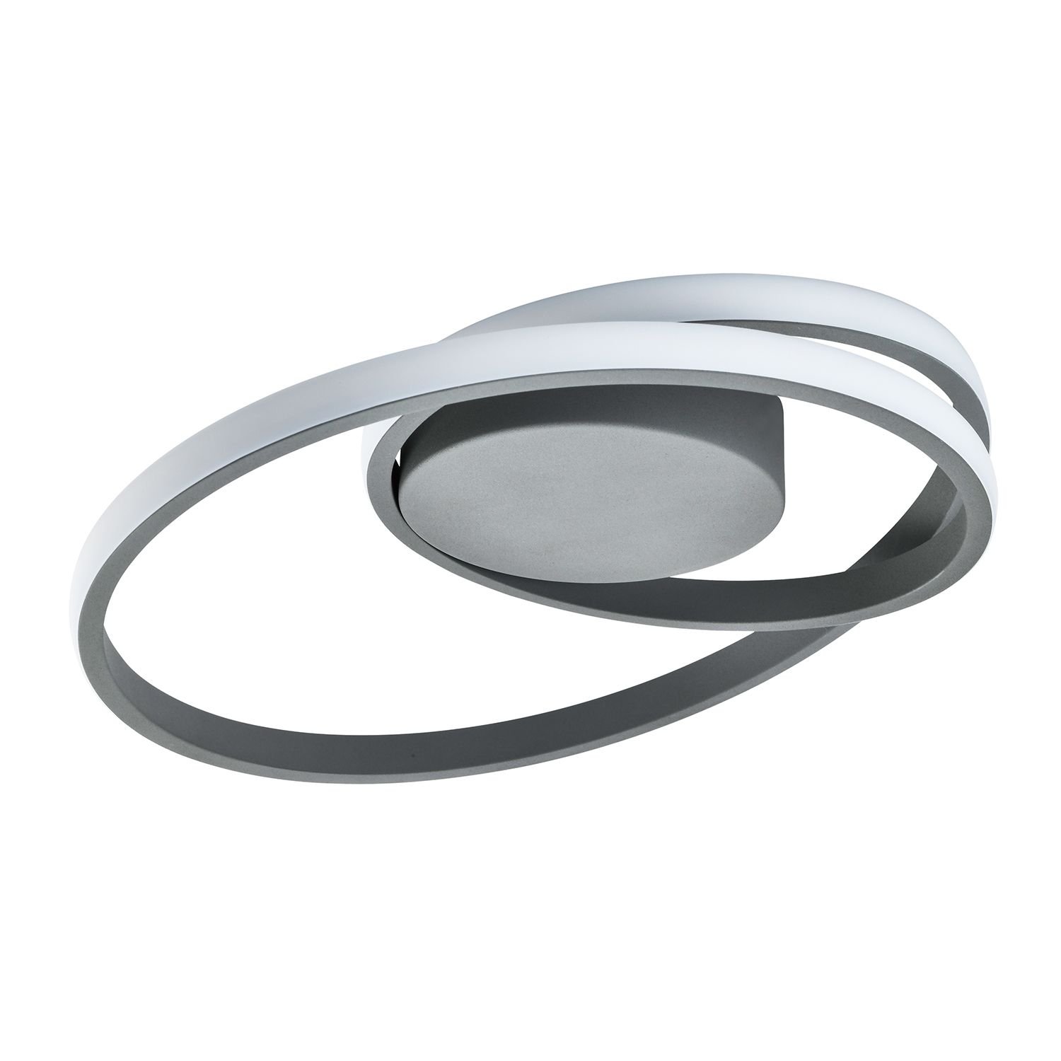 Happy Homewares Grey Single Loop Strip Flush LED Powered Ceiling Light - 39cm