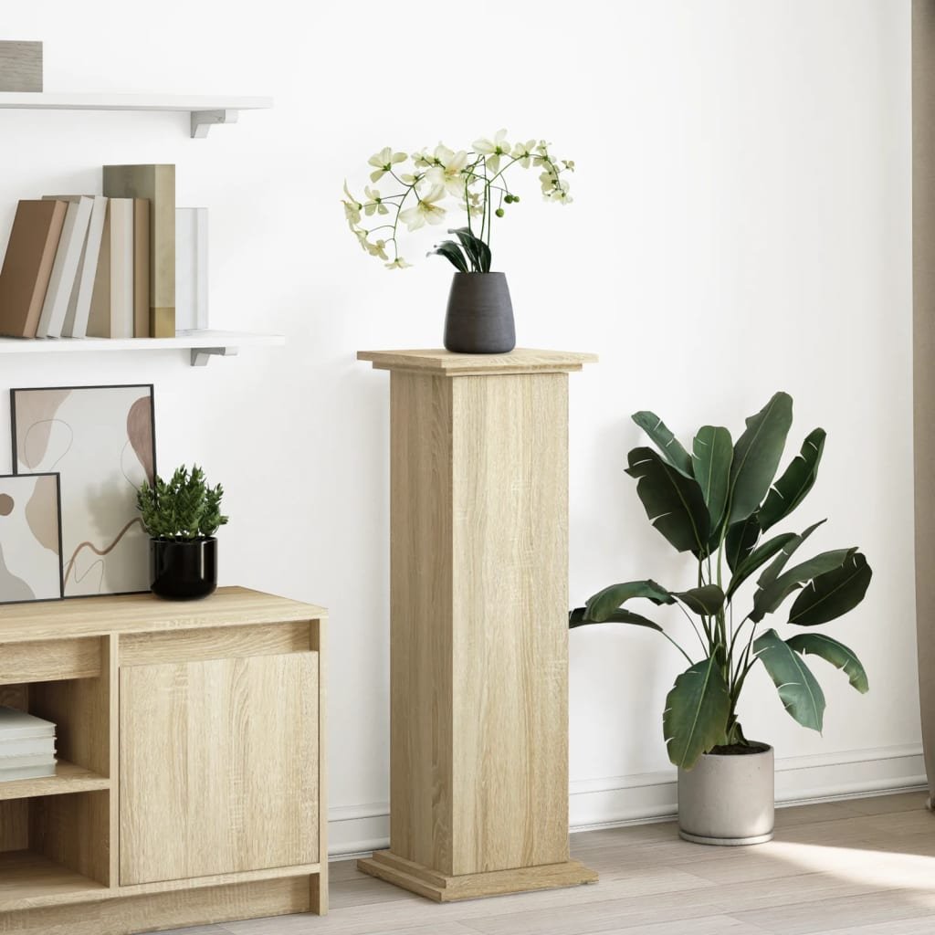 Walplus Engineered Wood Display Stand - Sonoma Oak - 31 x 30 x 90 cm