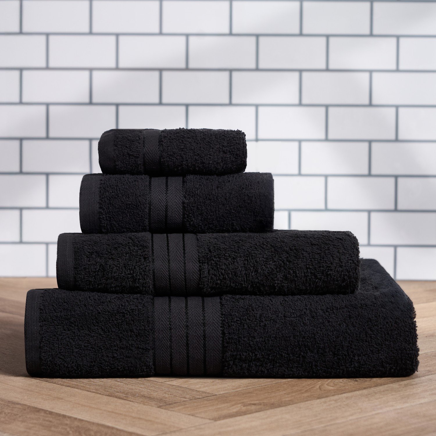 OHS Plain Pure Cotton Face Cloth - 30 x 30cm - Black
