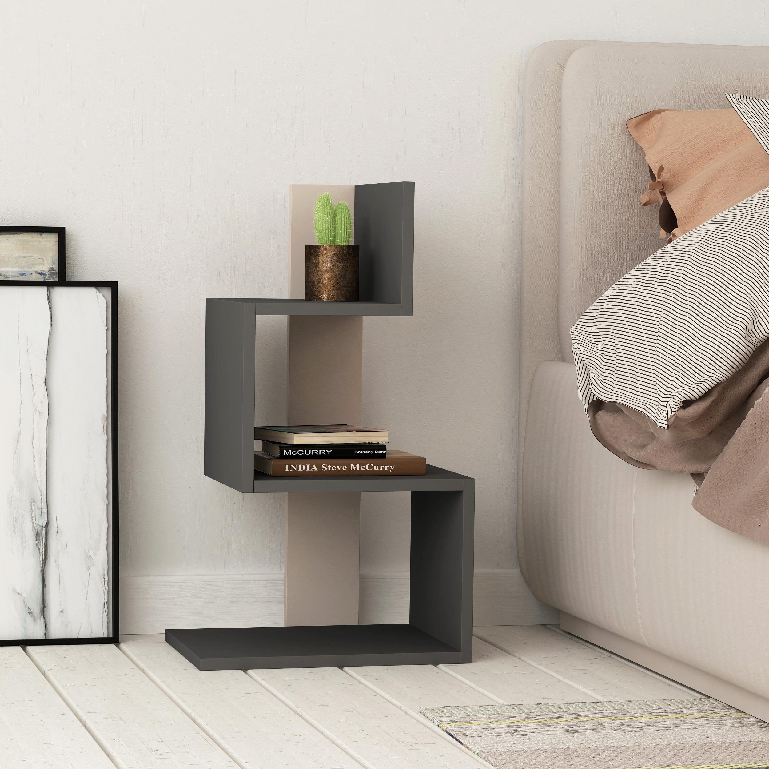 Decortie Rosie Particleboard 3-Tier Side Table - Mocha