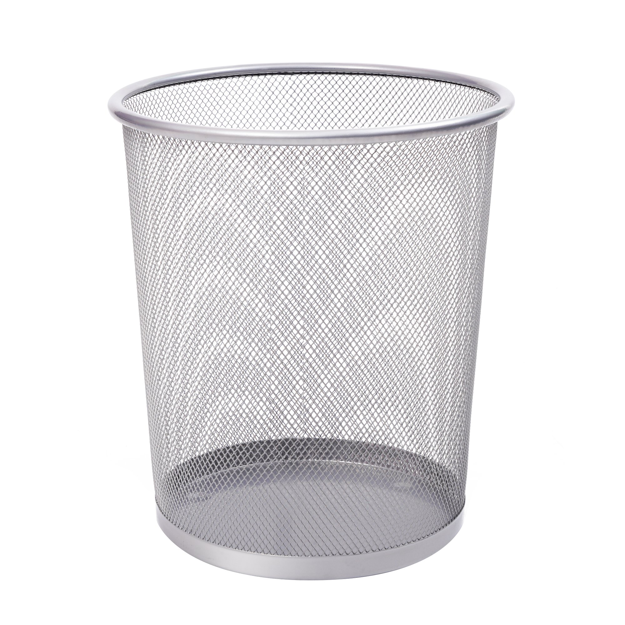 Keplin Round Metal Mesh Waste Paper Bin - Silver
