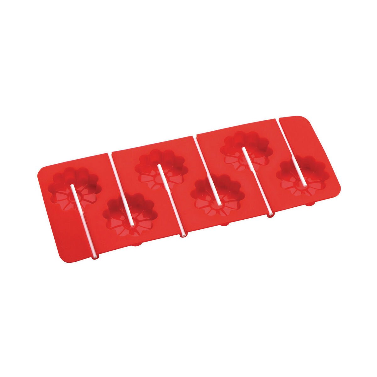 Orsina Hallie 6 Flower Cake Pop Mould With 12 Sticks - Red