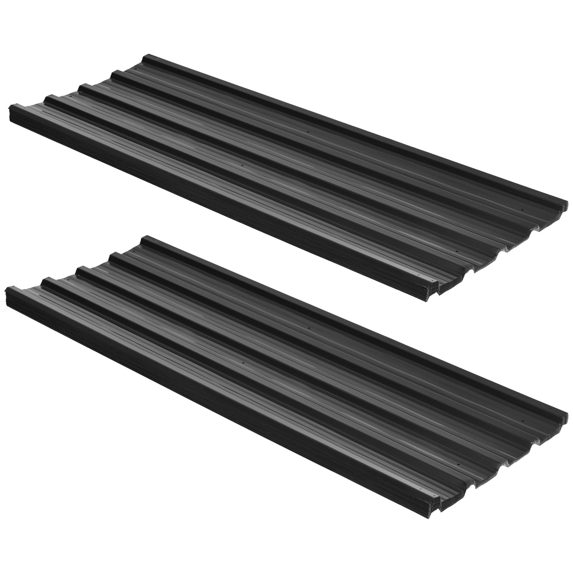 Outsunny Pack of 24 Galvanised Metal Roofing Sheets – Dark Grey