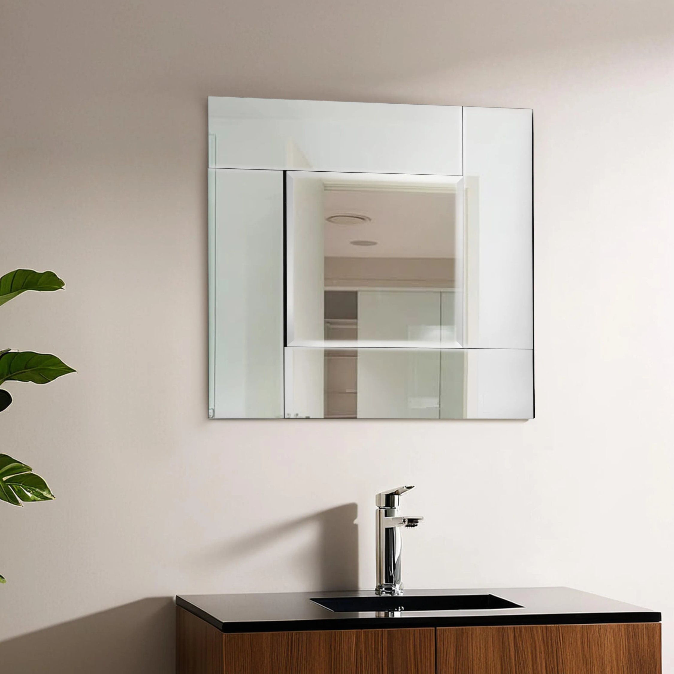 Orsina Avelene Square Wall Mirror – Silver