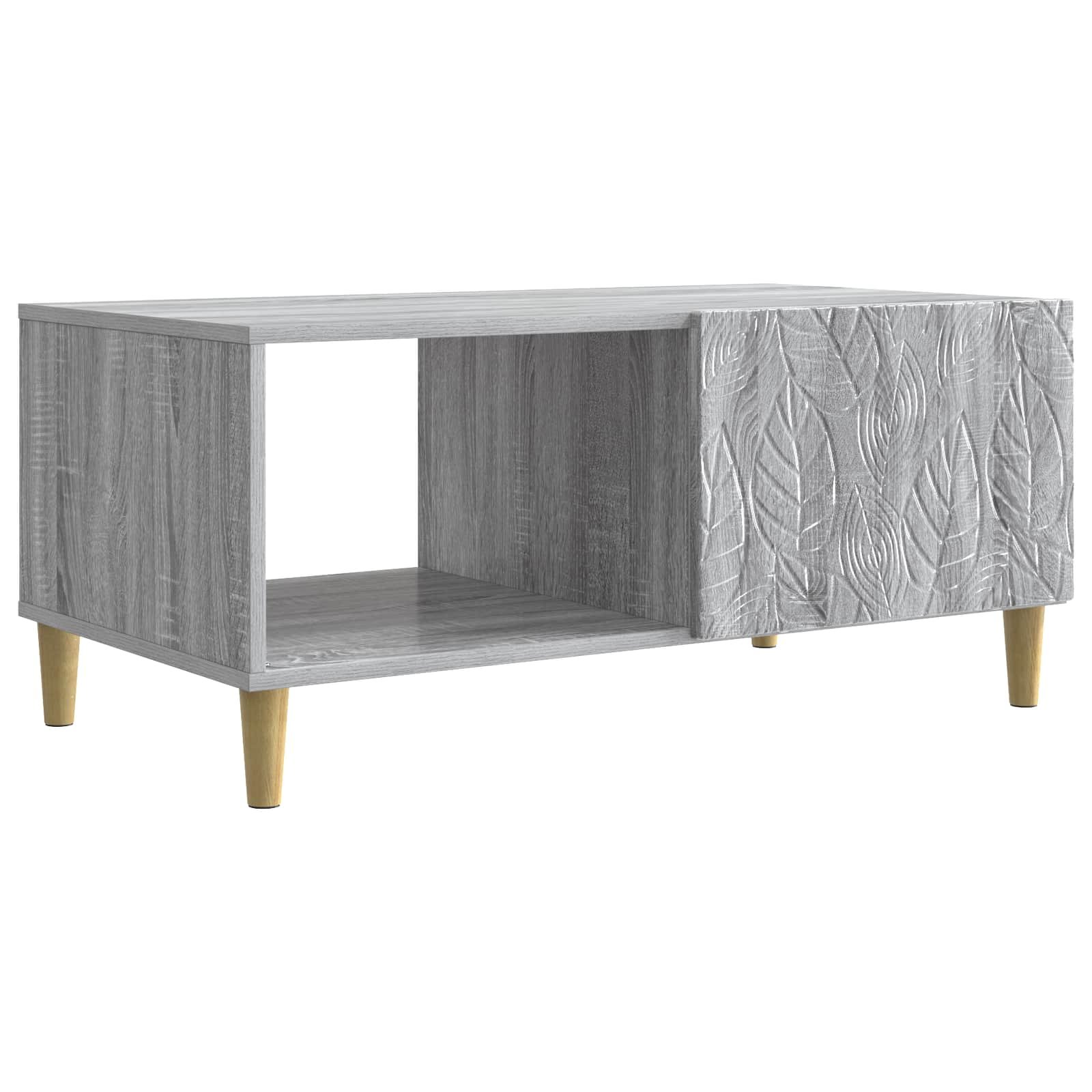 Walplus Patterned Coffee Table - Grey Sonoma - 90 x 50 x 40 cm