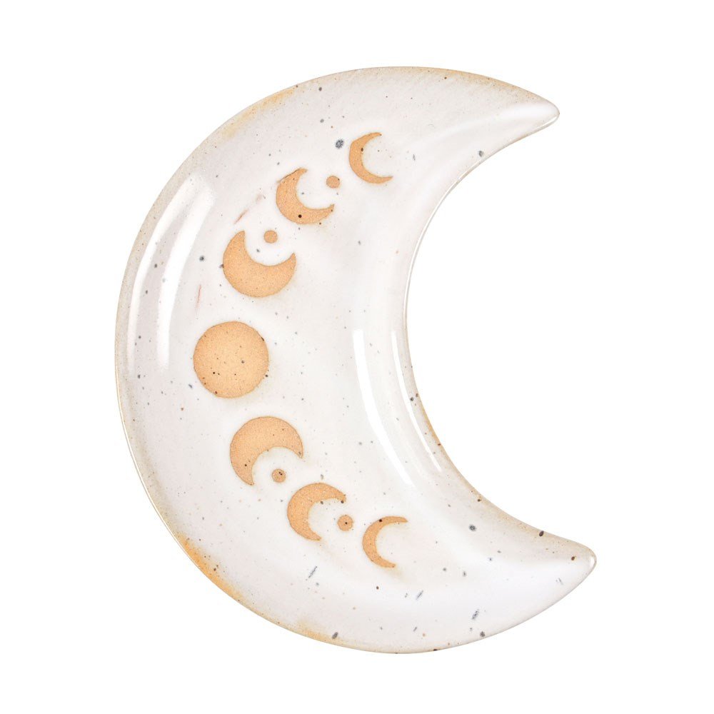 Something Different Moon Phases Ceramic Trinket Dish - White