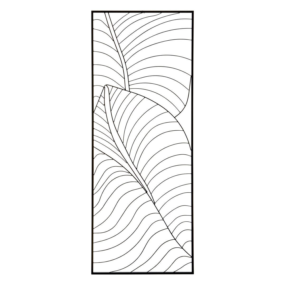 Orsina Trento Large Leaf Design Wall Art - Black
