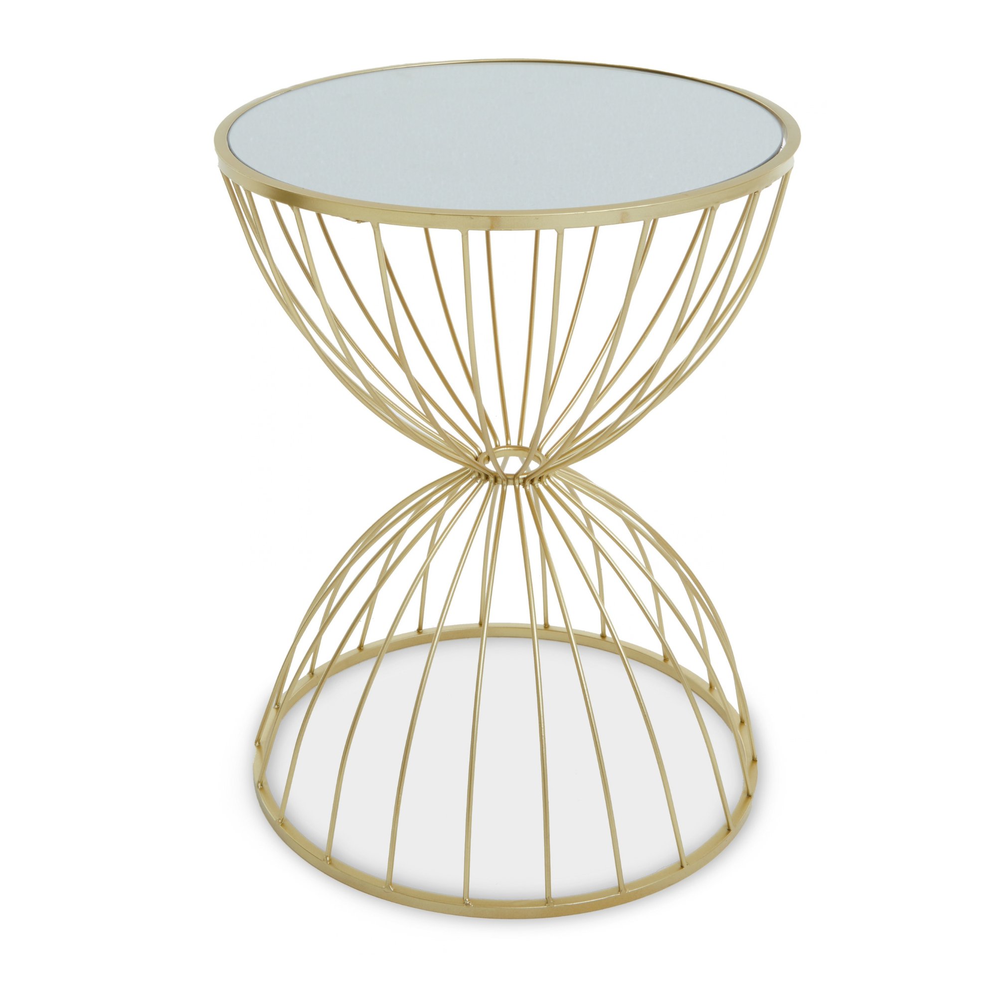 Orsina Mirrored Round Side Table – Gold