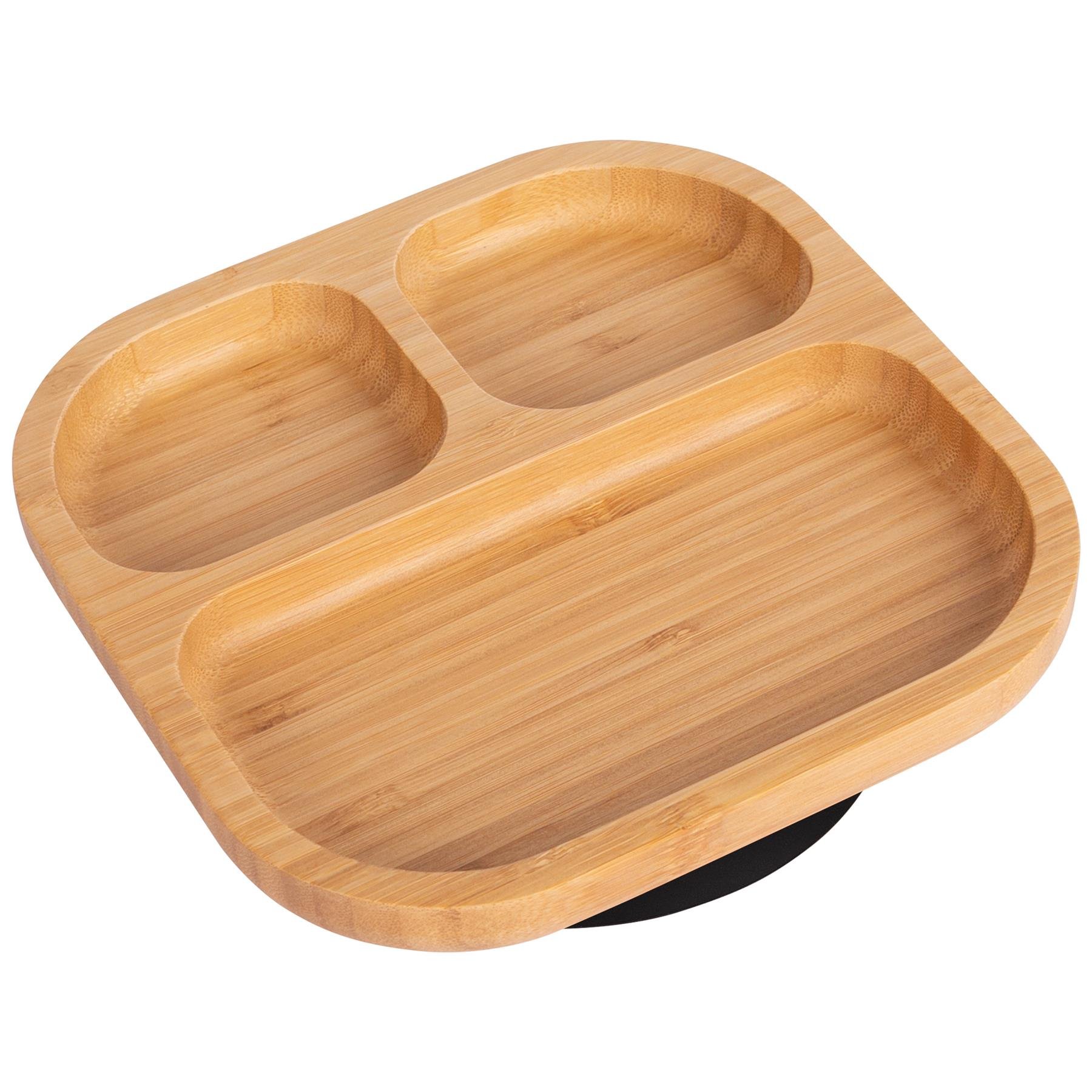 Tiny Dining Children's Bamboo Suction Plate - Black