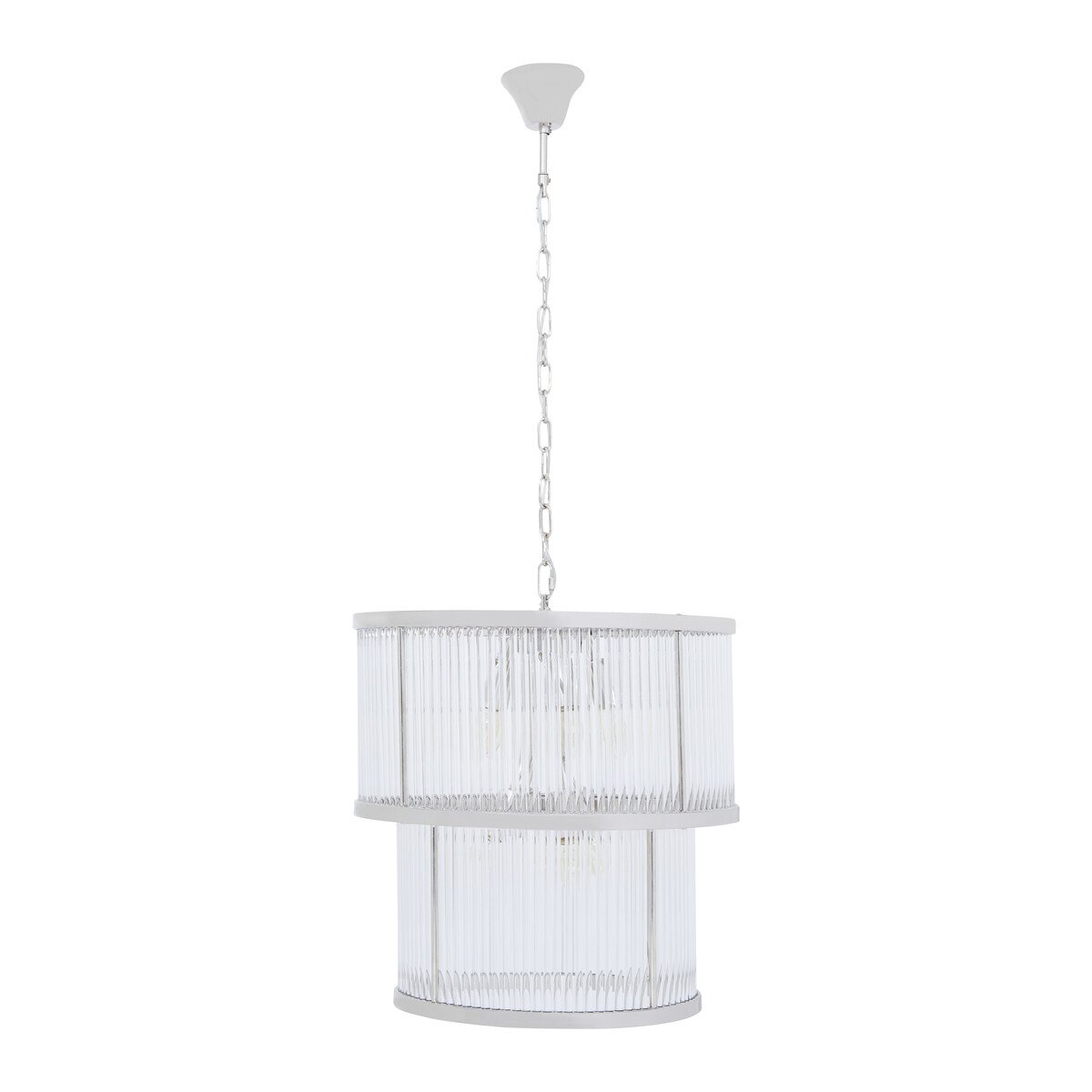 Orsina Salasco Two-Tier Glass Chandelier - Nickel