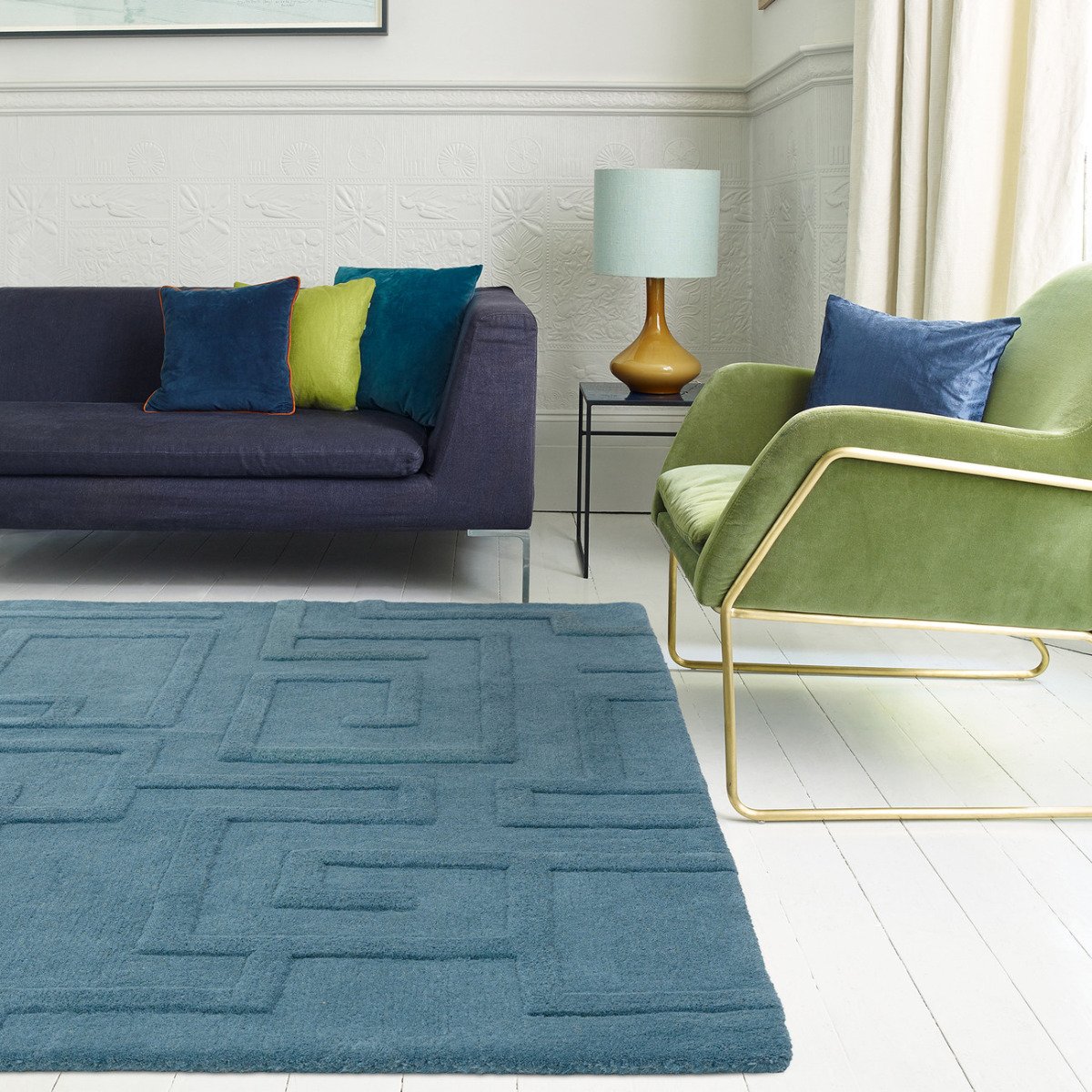 Mega Flooring Blue Handmade Abstract Rug - 160 x 230cm