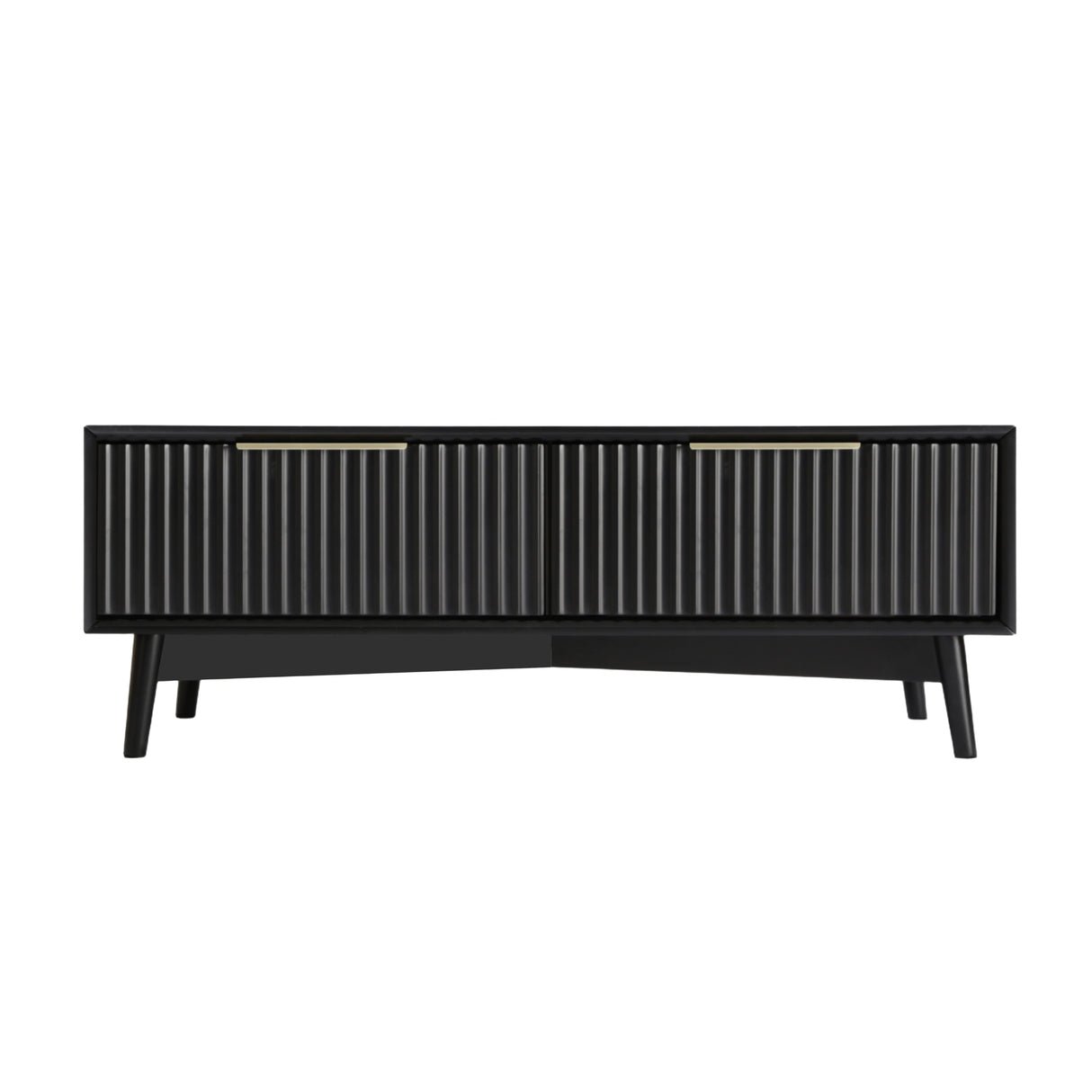HomeGardenDirect Monza Fluted Coffee Table with Fluted Drawers - Black