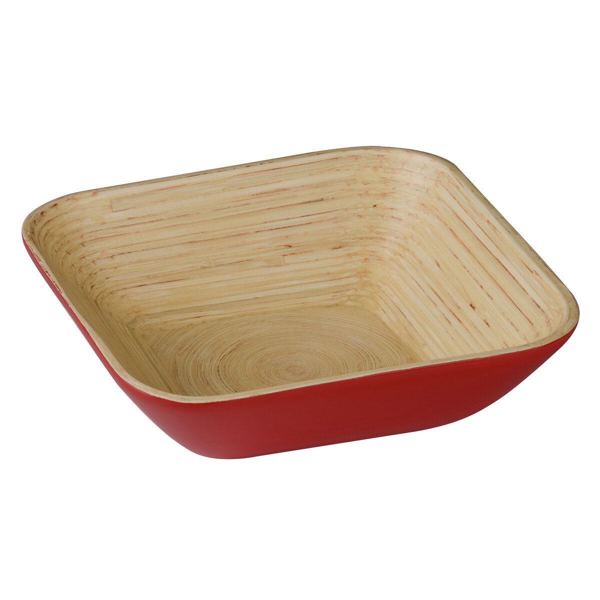 Orsina Kyoto Large Square Bamboo Serving Bowl – Red and Natural