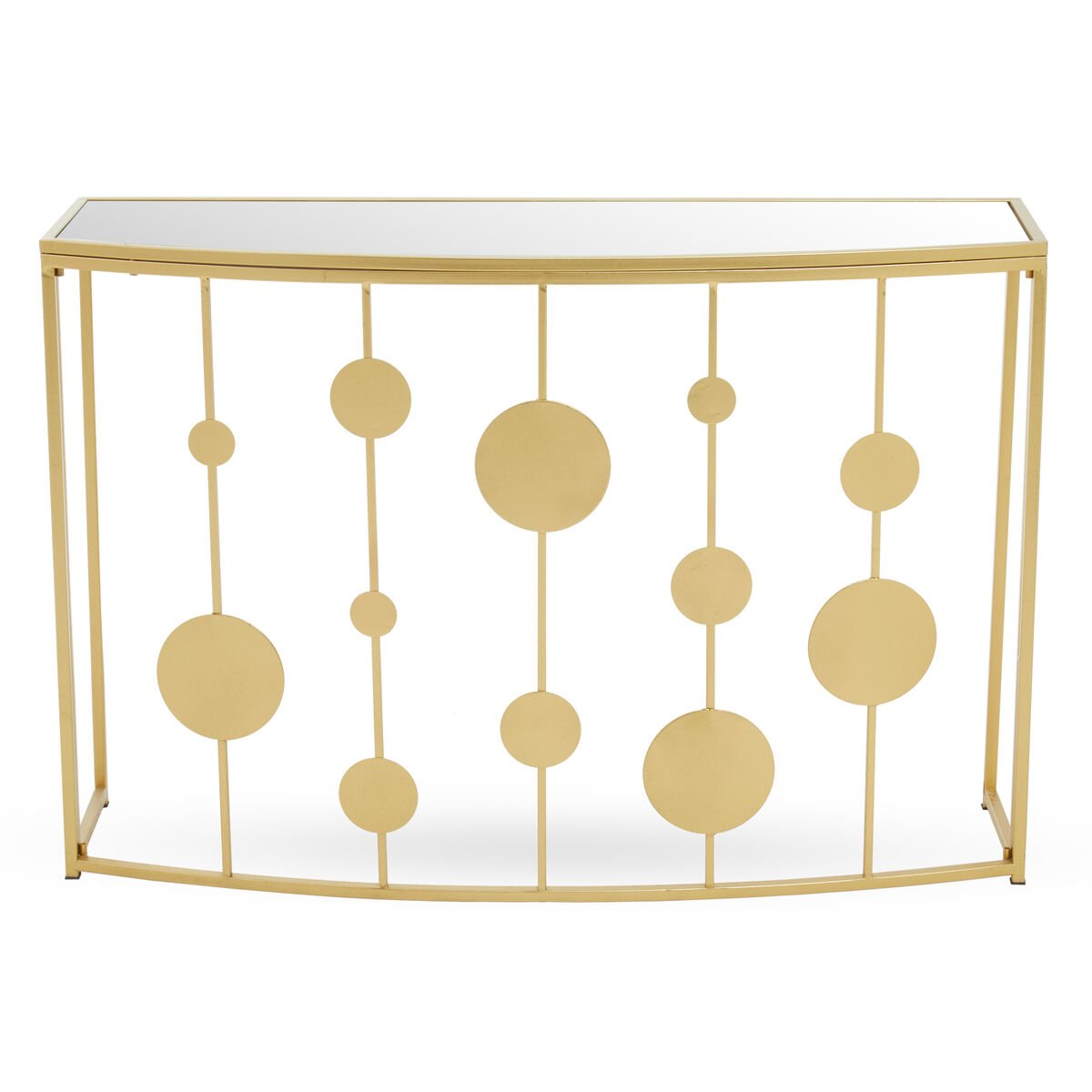 Orsina Farran Mirror Top Console Table – Champagne Gold
