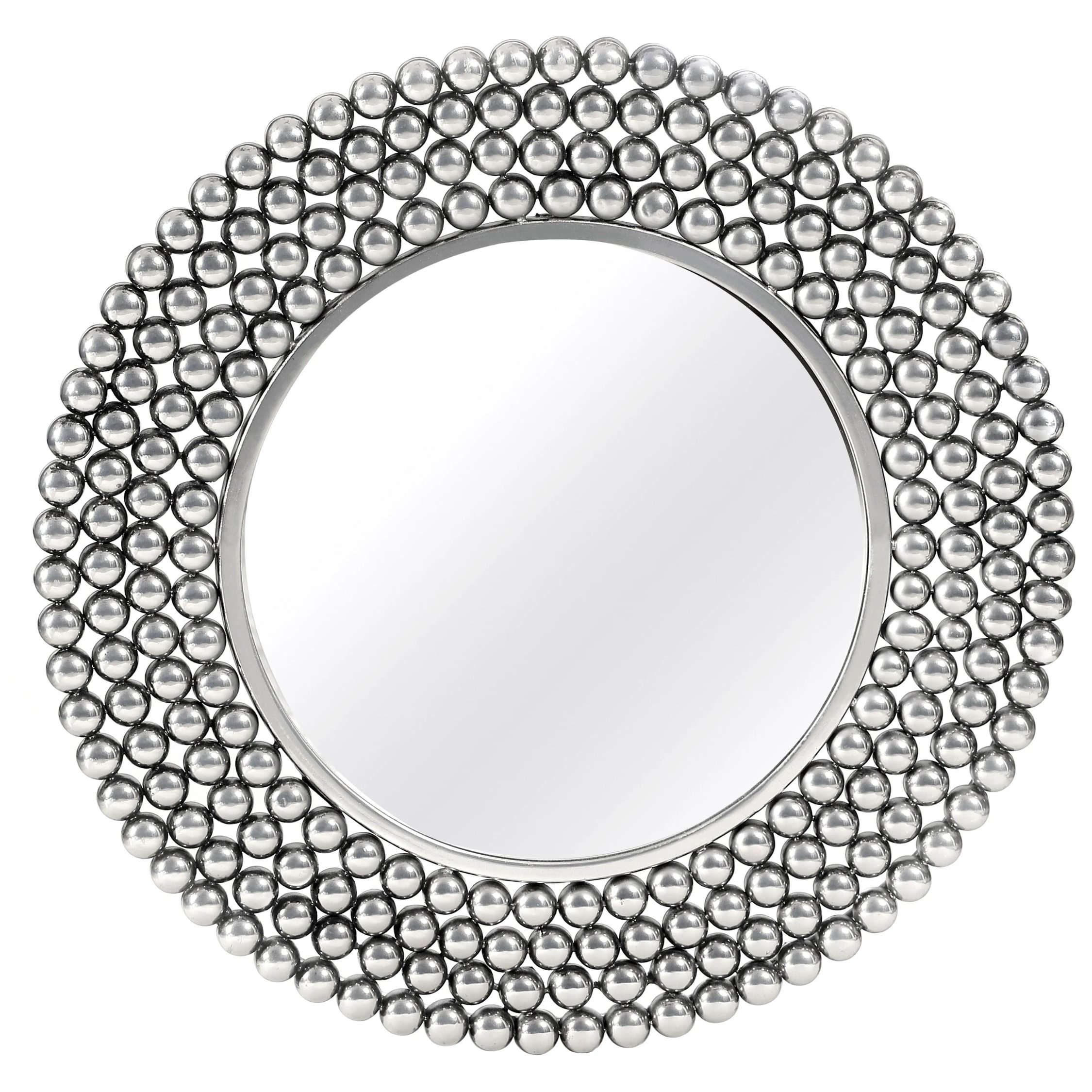 Orsina Templar Pewter Finish Iron Wall Mirror – Silver
