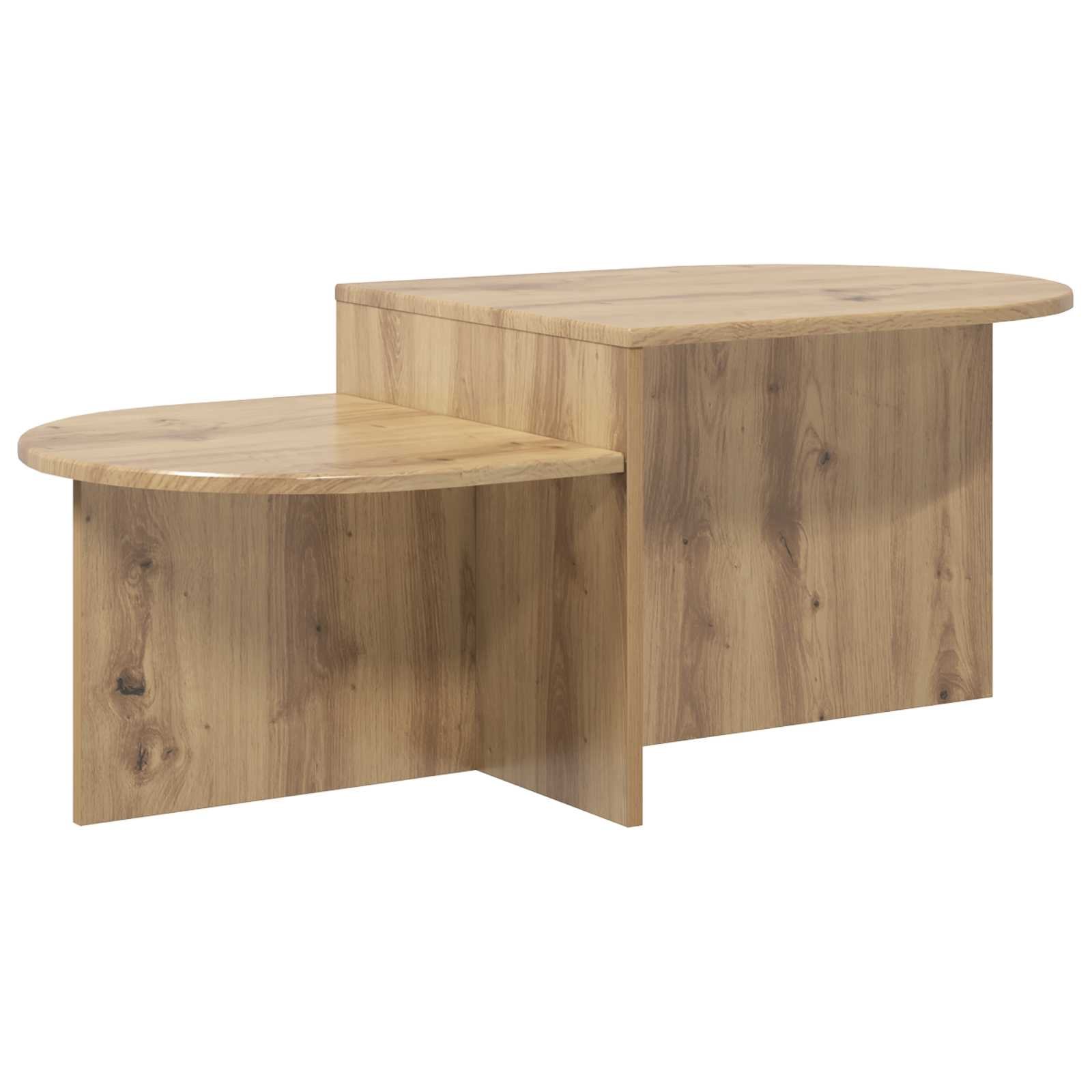 Walplus Round Coffee Table - Oak - 100 x 50 x 40 cm