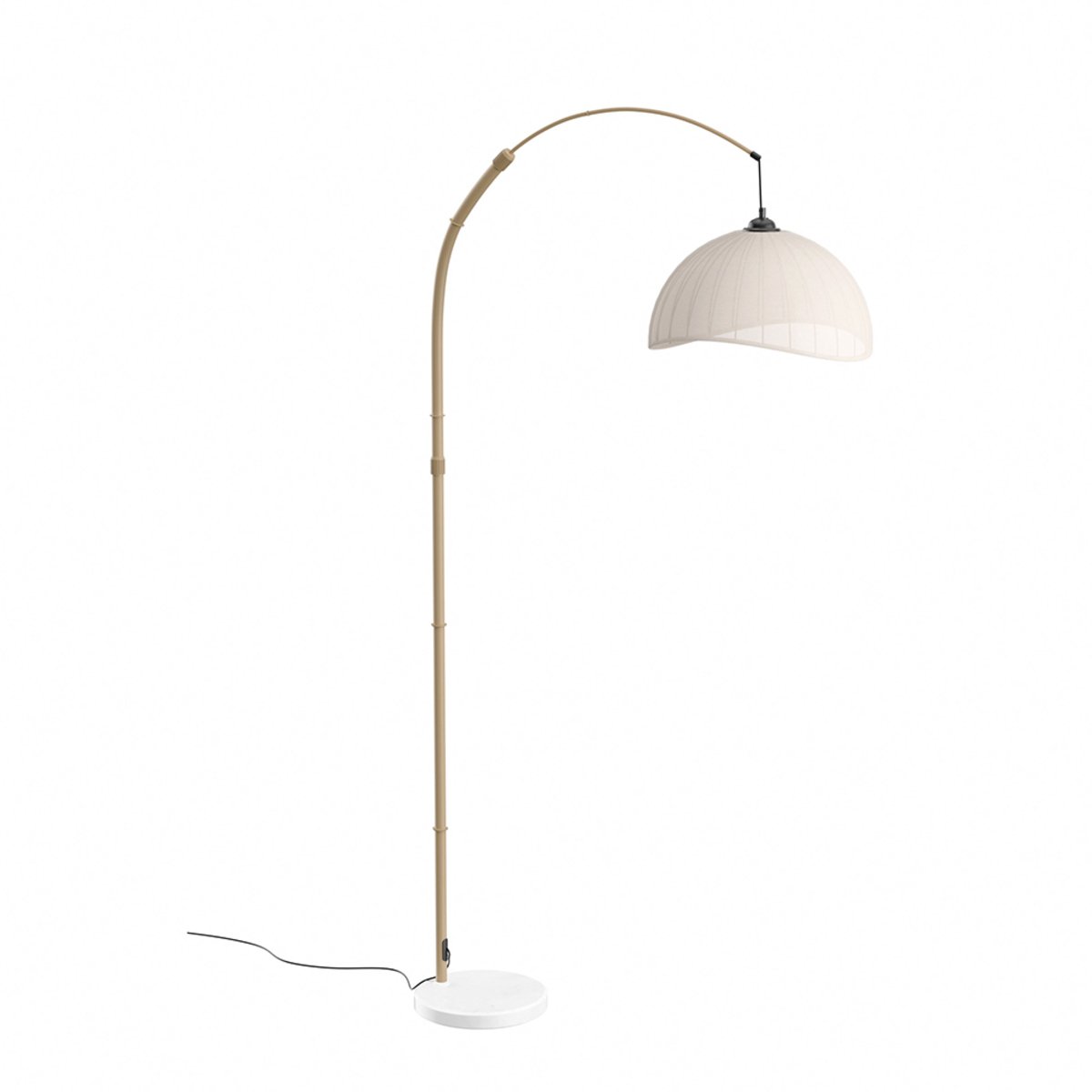 Living and Home Floor Lamp with Fabric Lampshade - Off White