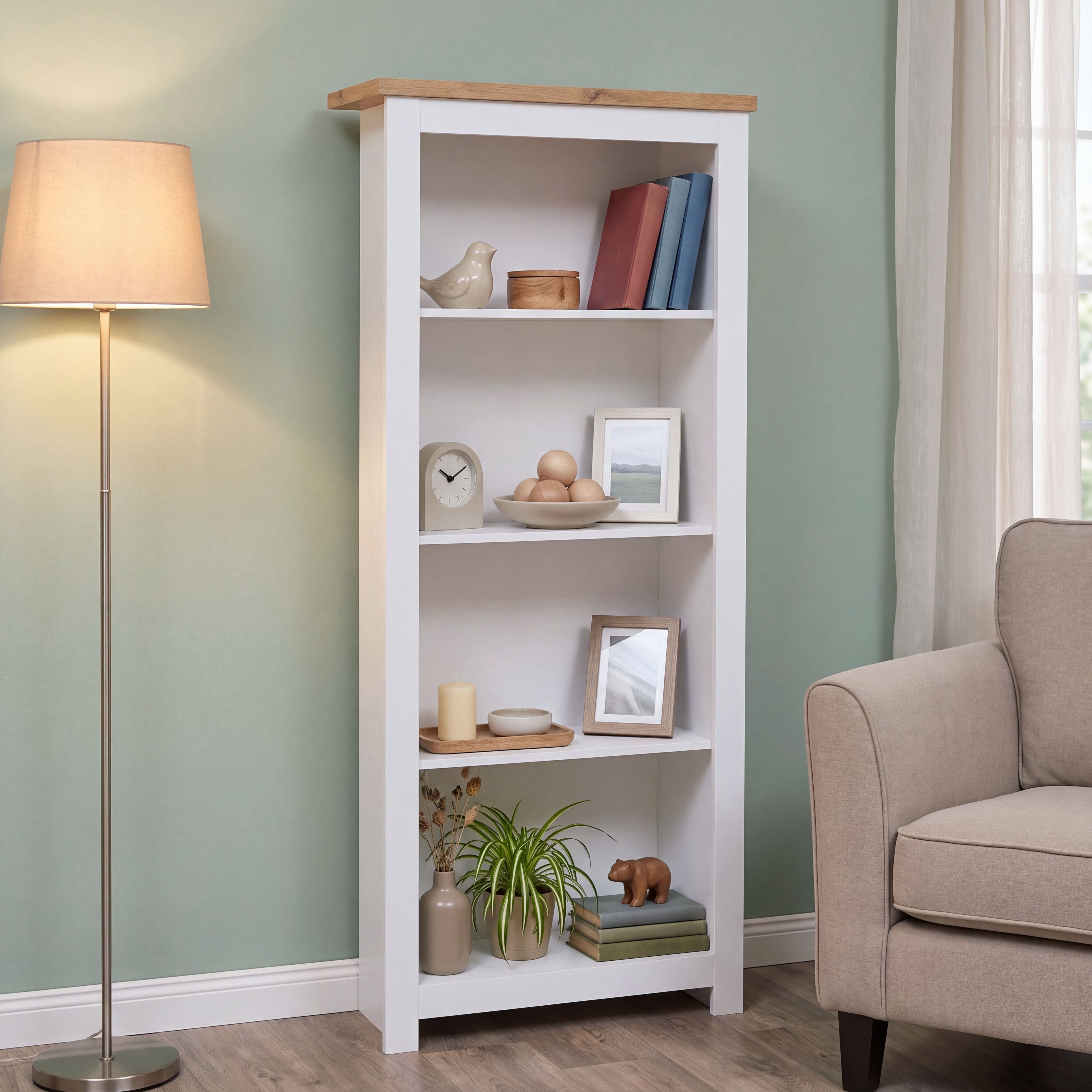 Vida Designs Arlington 4 Tier Bookcase - White