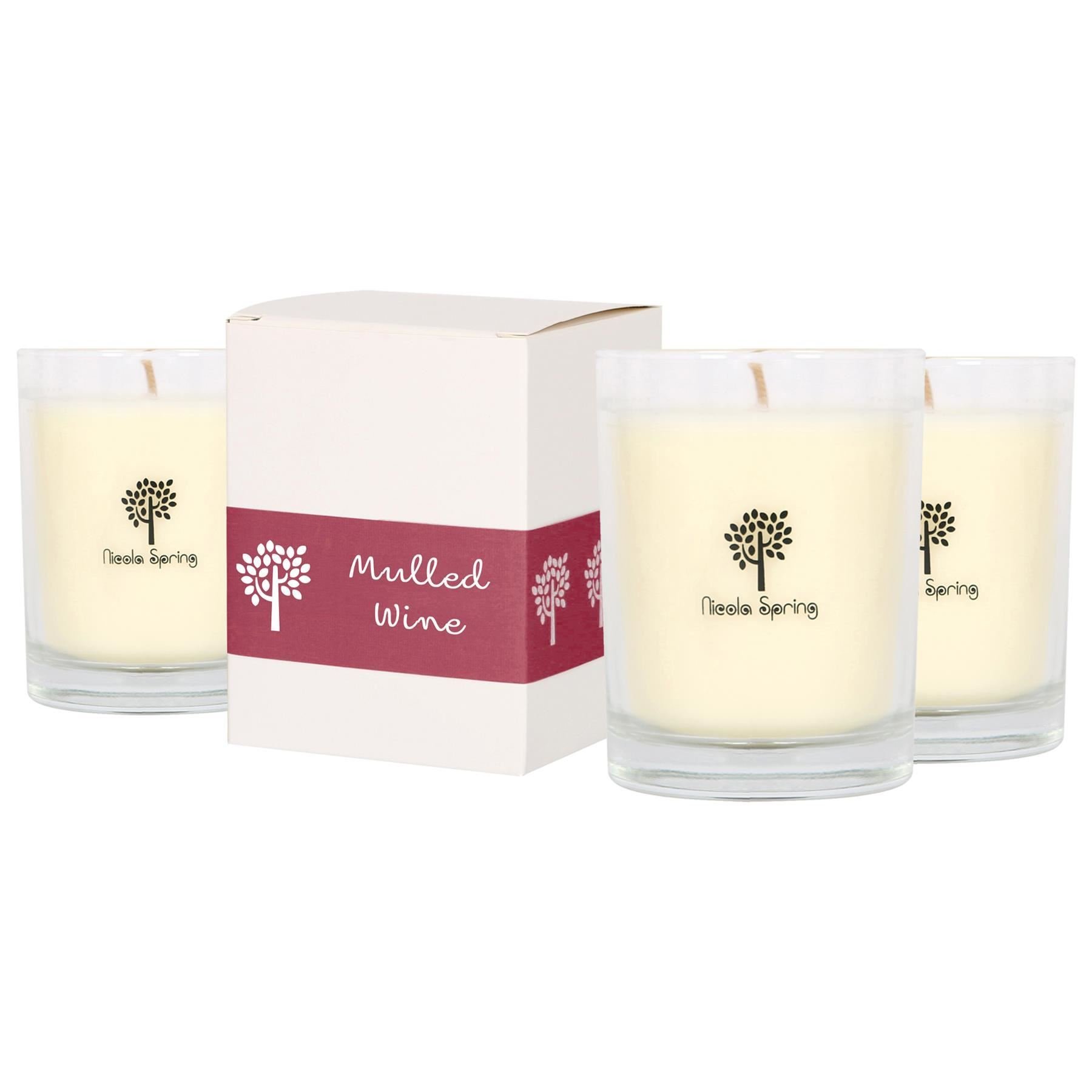 Nicola Spring 160ml Soy Wax Scented Candles Pack of 3 - Mulled Wine
