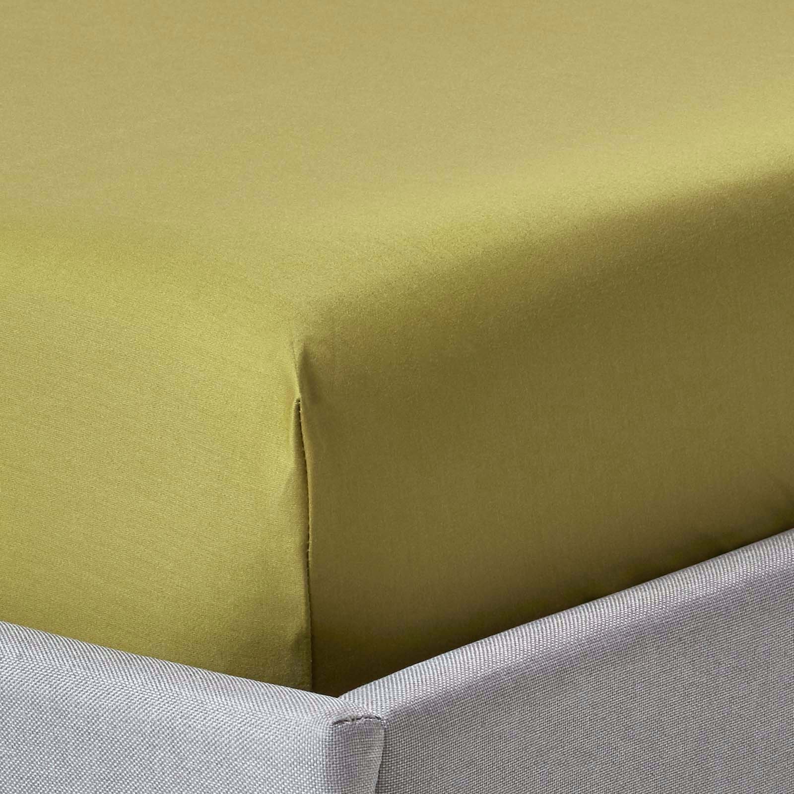 Homescapes Egyptian Cotton Olive Sateen Fitted Sheet - Single