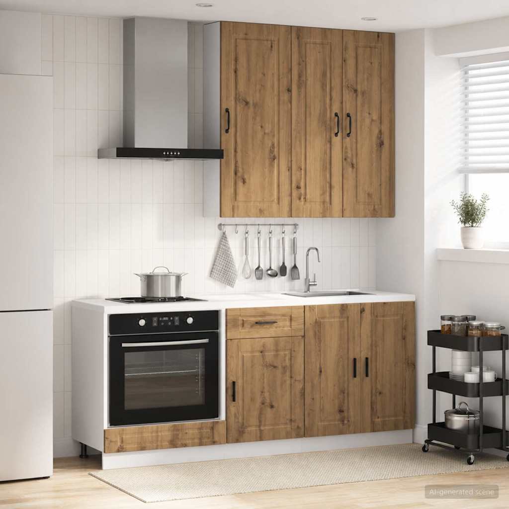 Walplus 5 Piece Engineered Wood Kitchen Unit Set - Artisan Oak