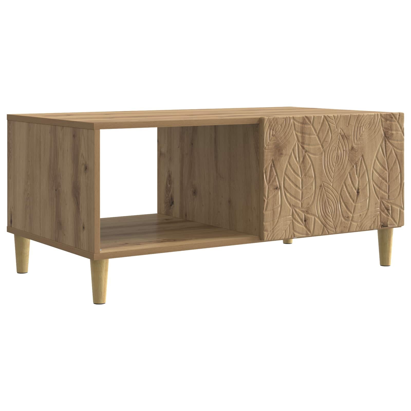 Walplus Patterned Coffee Table - Oak - 90 x 50 x 40 cm