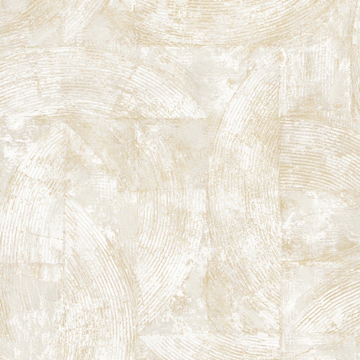 Grandeco Owen Scratched Plaster Blown Vinyl Textured Wallpaper - White Gold