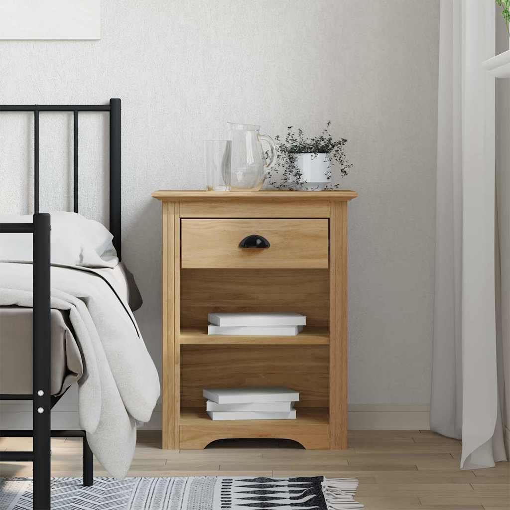 Walplus 1 Drawer Bedside Cabinet - Brown - 53 x 38.5 x 67 cm