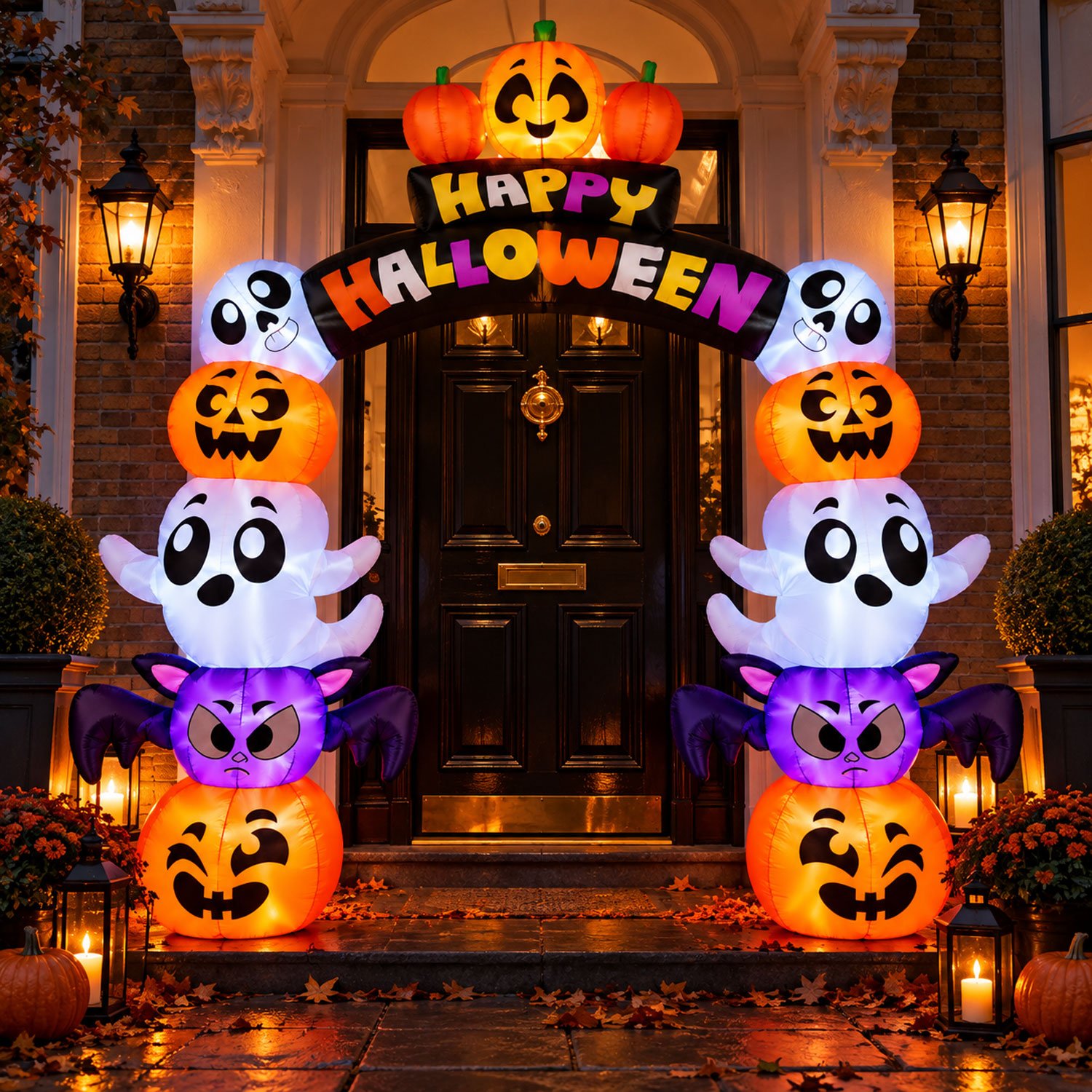 Neo 240cm Inflatable Halloween LED Lights Pumpkin Indoor Outdoor Archway