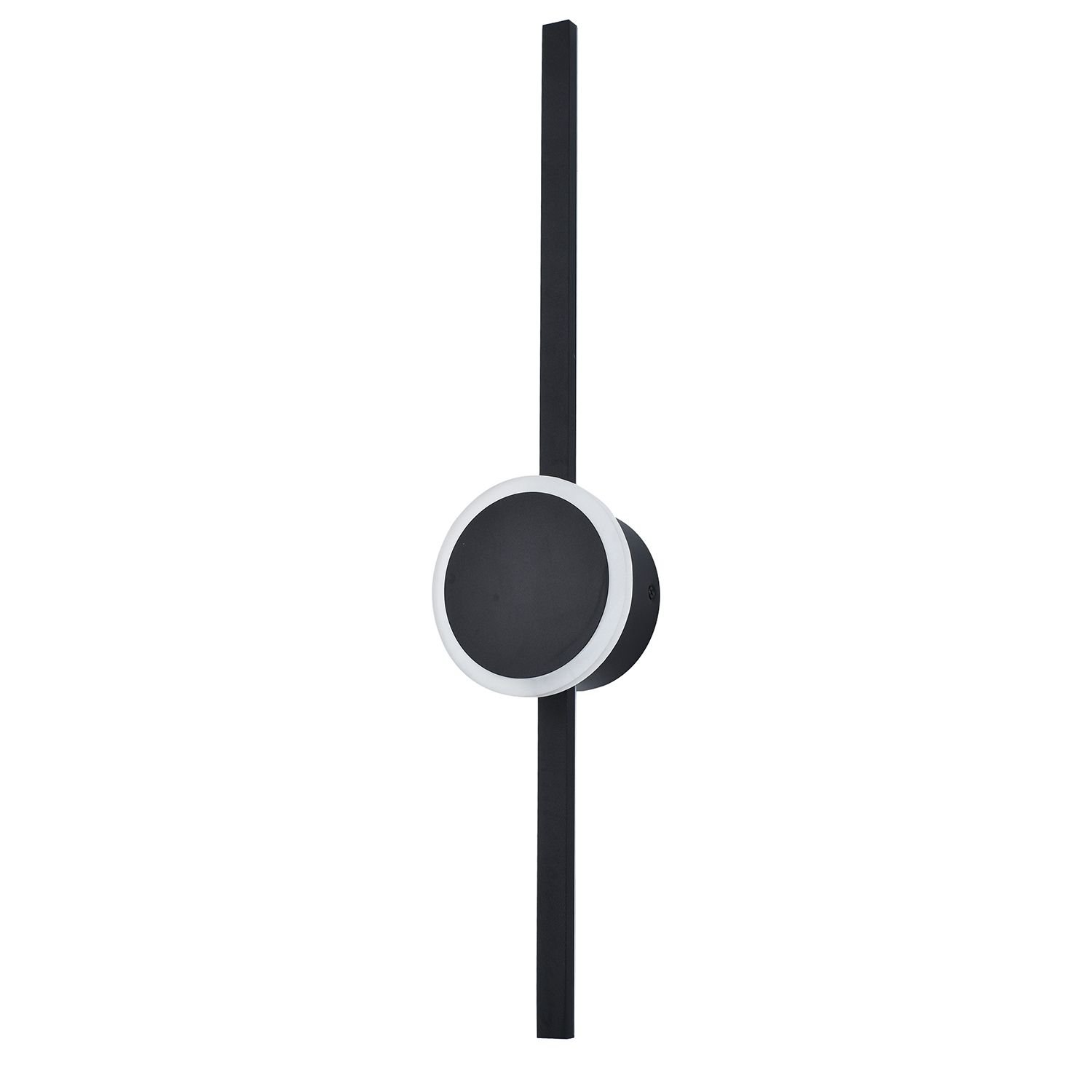 Happy Homewares Black LED Feature with Round Base Plate Wall Light - 12cm