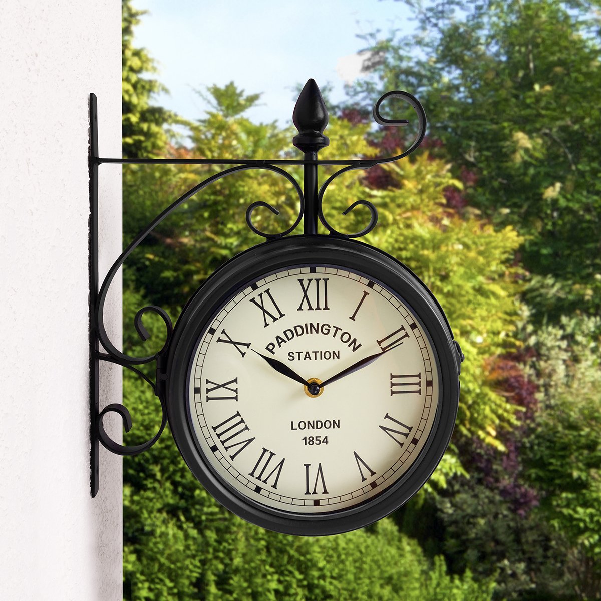Charles Bentley Paddington Double Sided 27cm Wall Clock - Black