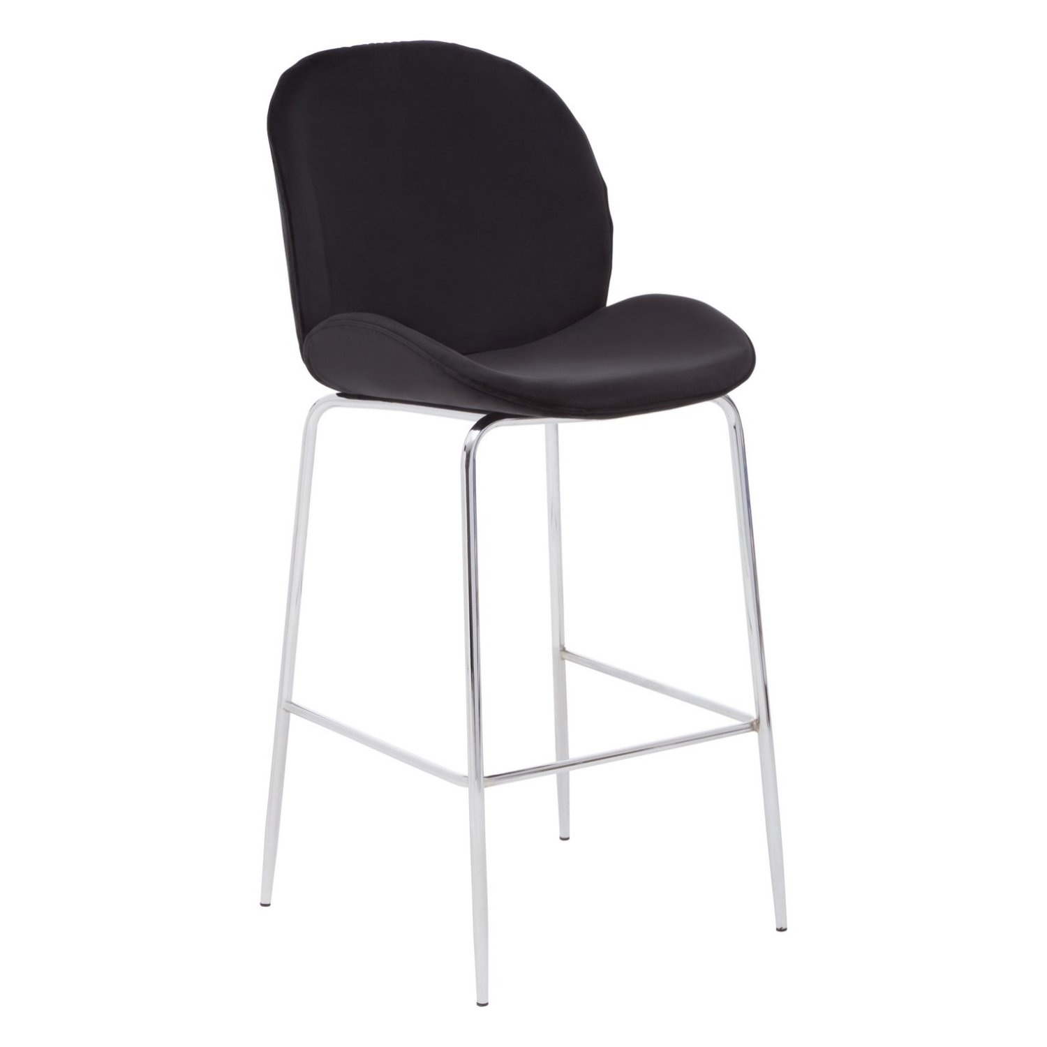 Orsina Tamzin Velvet Bar Chair – Black & Chrome