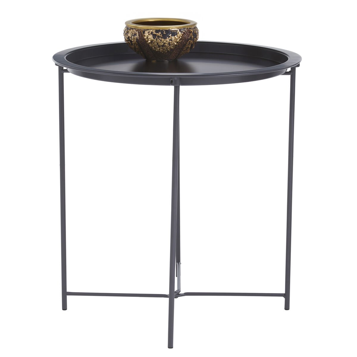 Orsina Acero Metal Round Side Table - Grey