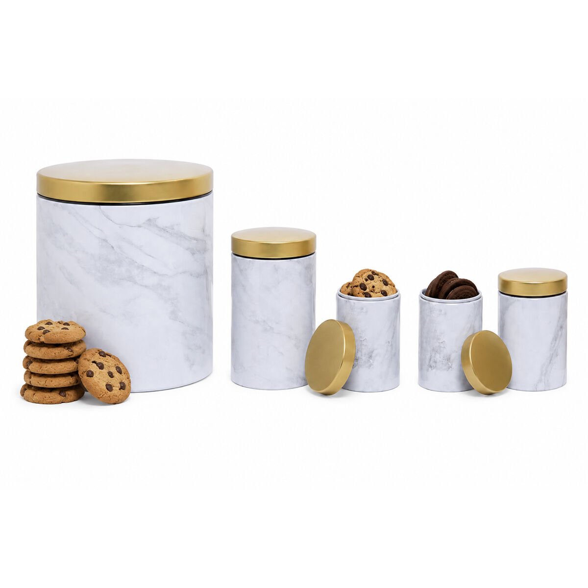 Orsina Easton 5 Piece Kitchen Storage Set in Marble Effect