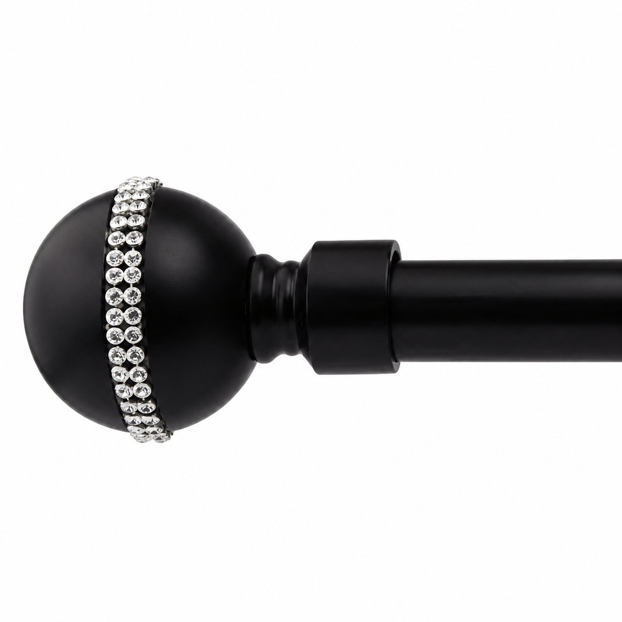 New Edge Blinds 16-19mm Black Jewel Eyelet Curtain Pole - 120cm - 210cm